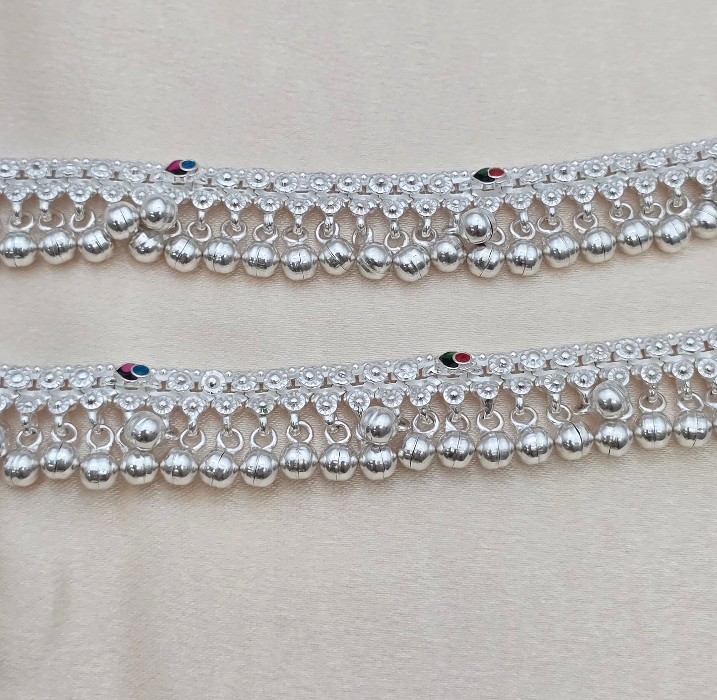 SILVER BABY ANKLETS 8.0 SIZE BA048