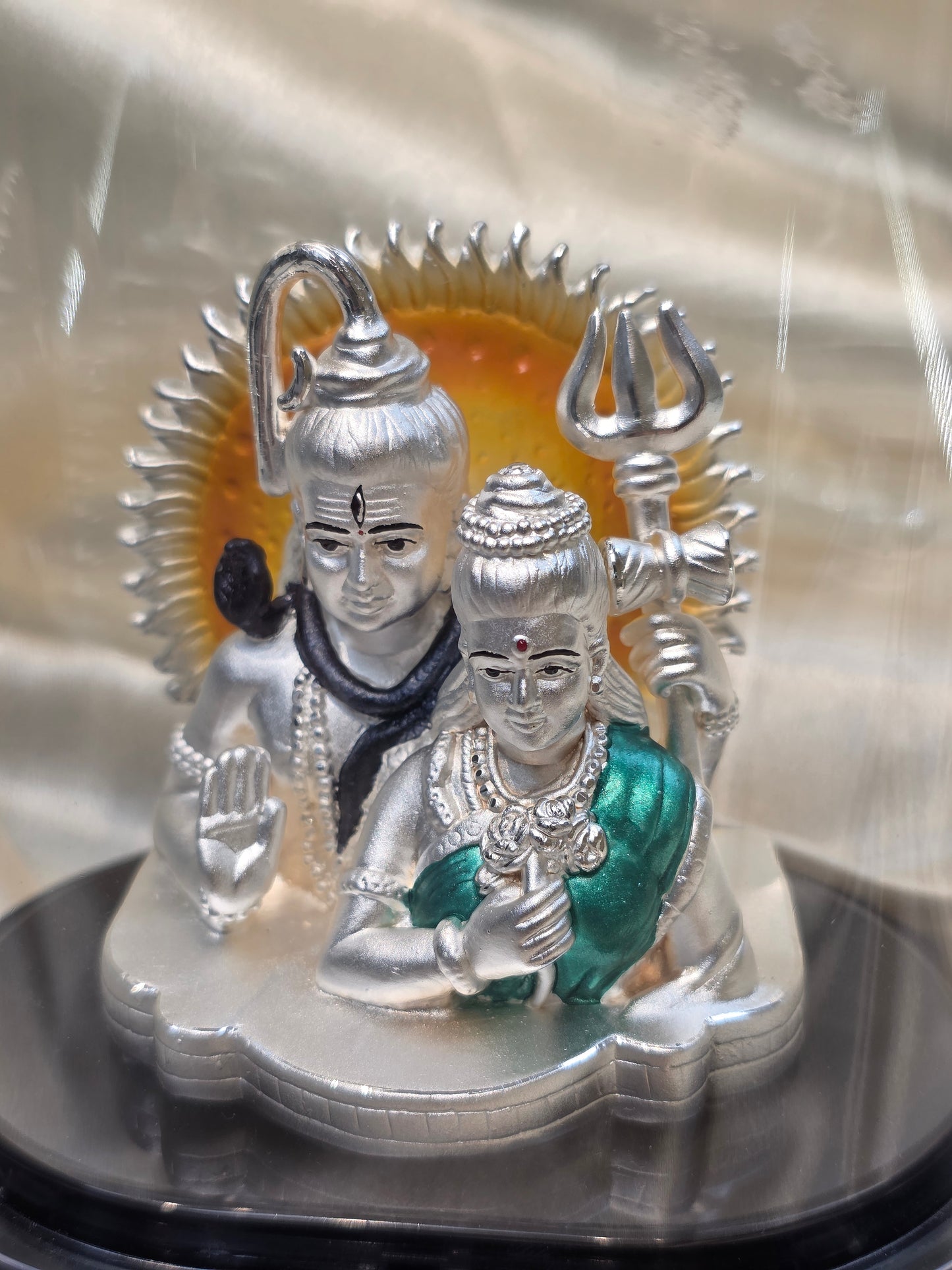 SHIV-PARVATI PURE SILVER IDOL SE012