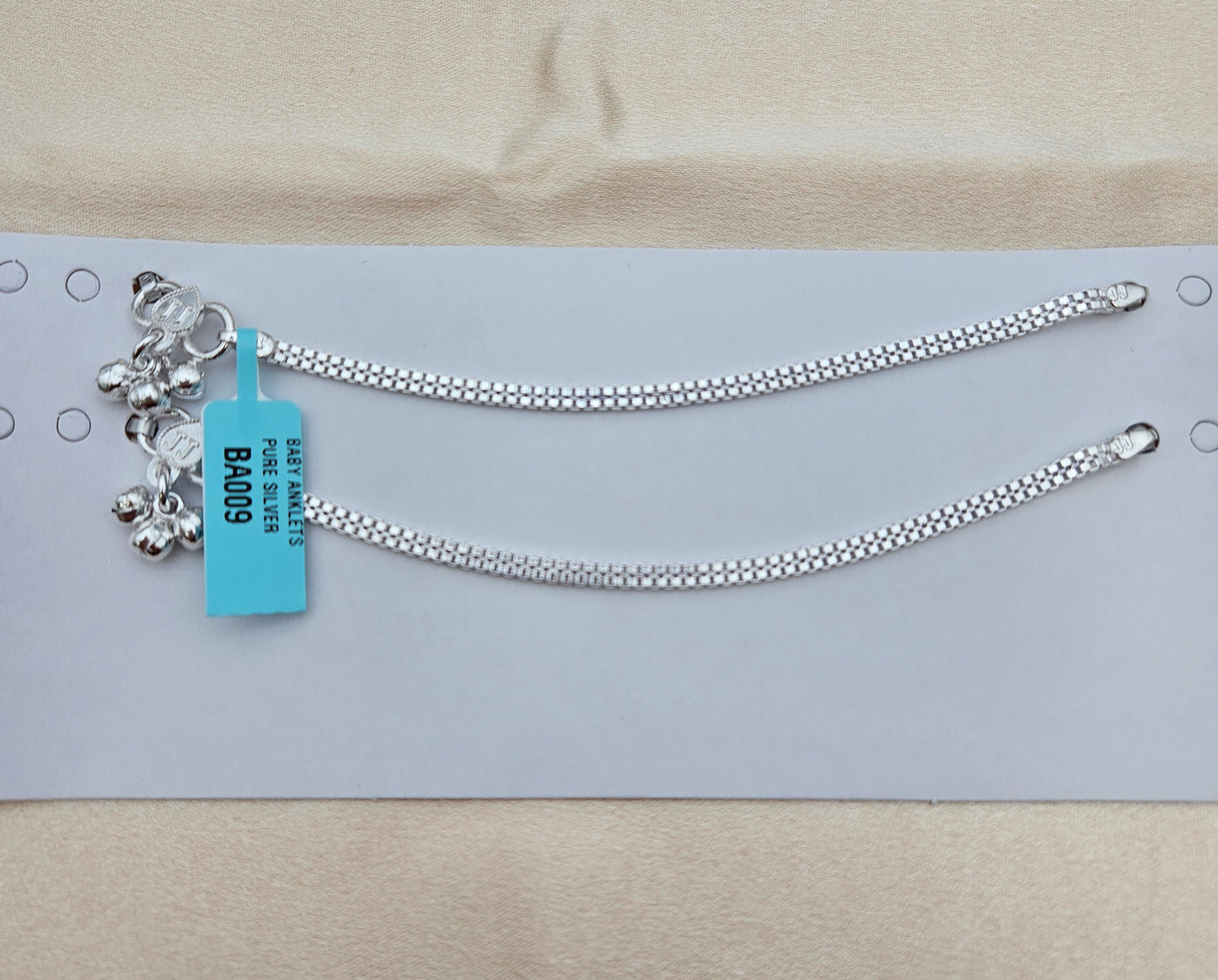 BABY SILVER ANKLETS SIZE 5.5 BA009