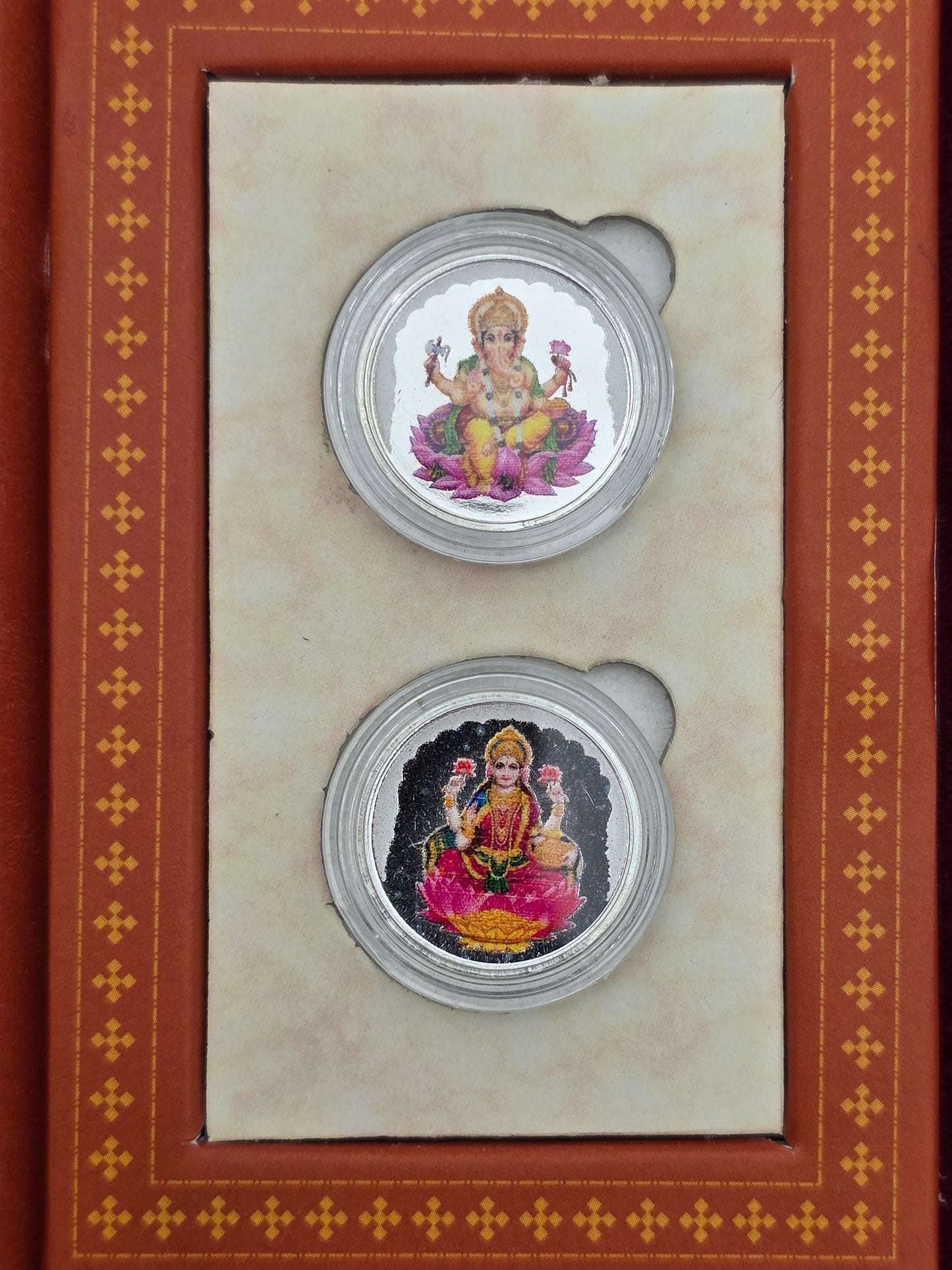 LAKSHMI MAA & LORD GANESHA PURE SILVER COIN