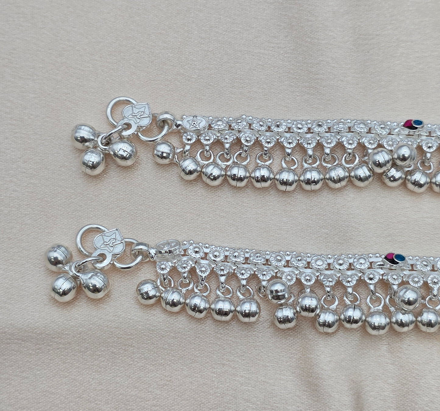 SILVER BABY ANKLETS 8.0 SIZE BA048