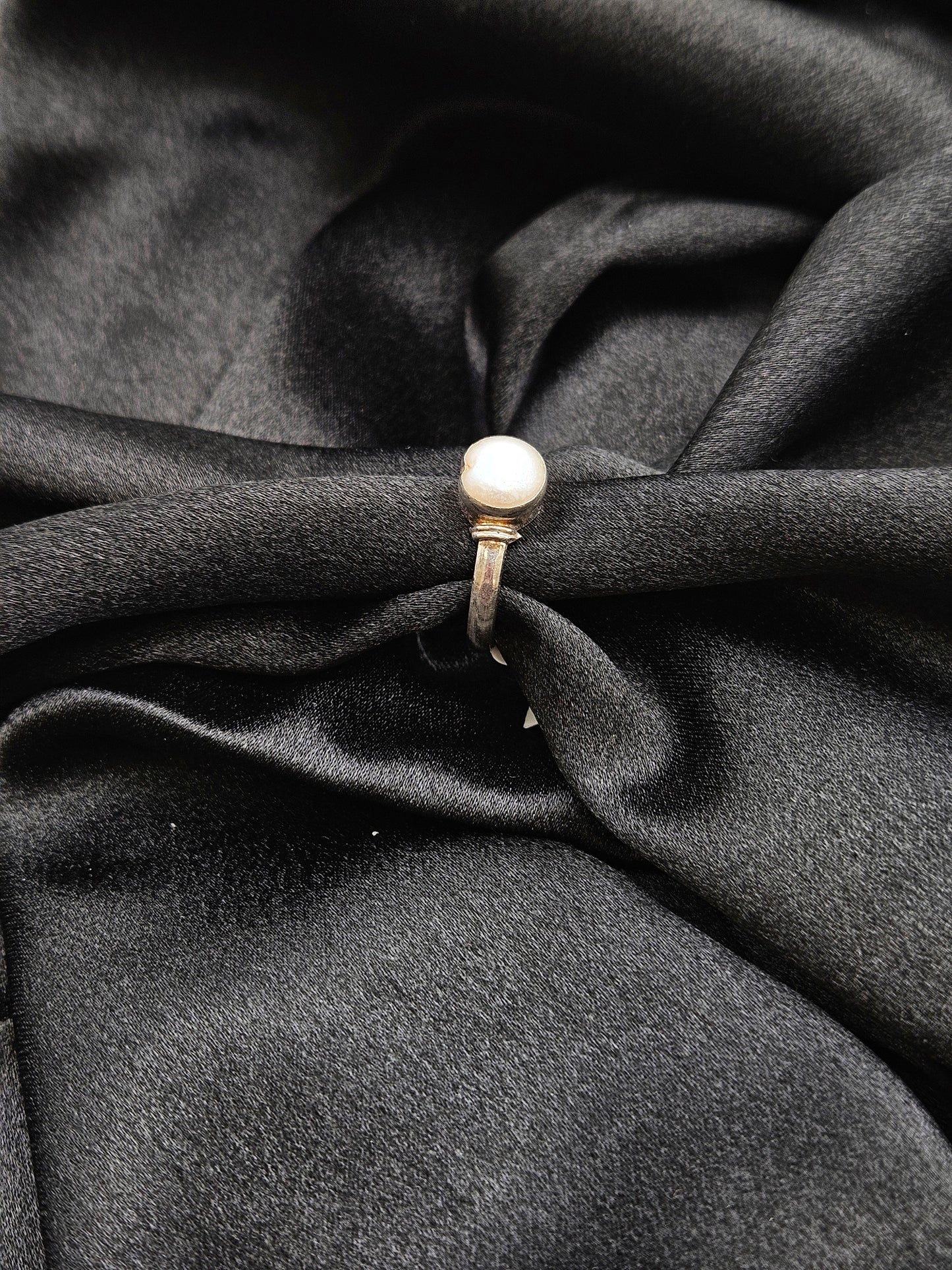 PEARL SILVER RING SIZE 10 GR315