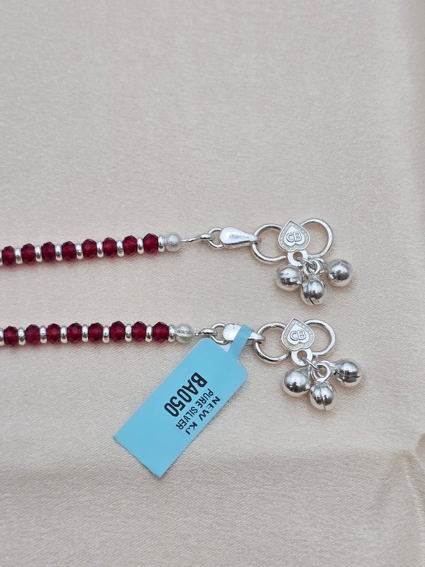 BABY SILVER ANKLETS 8.0 SIZE BA050