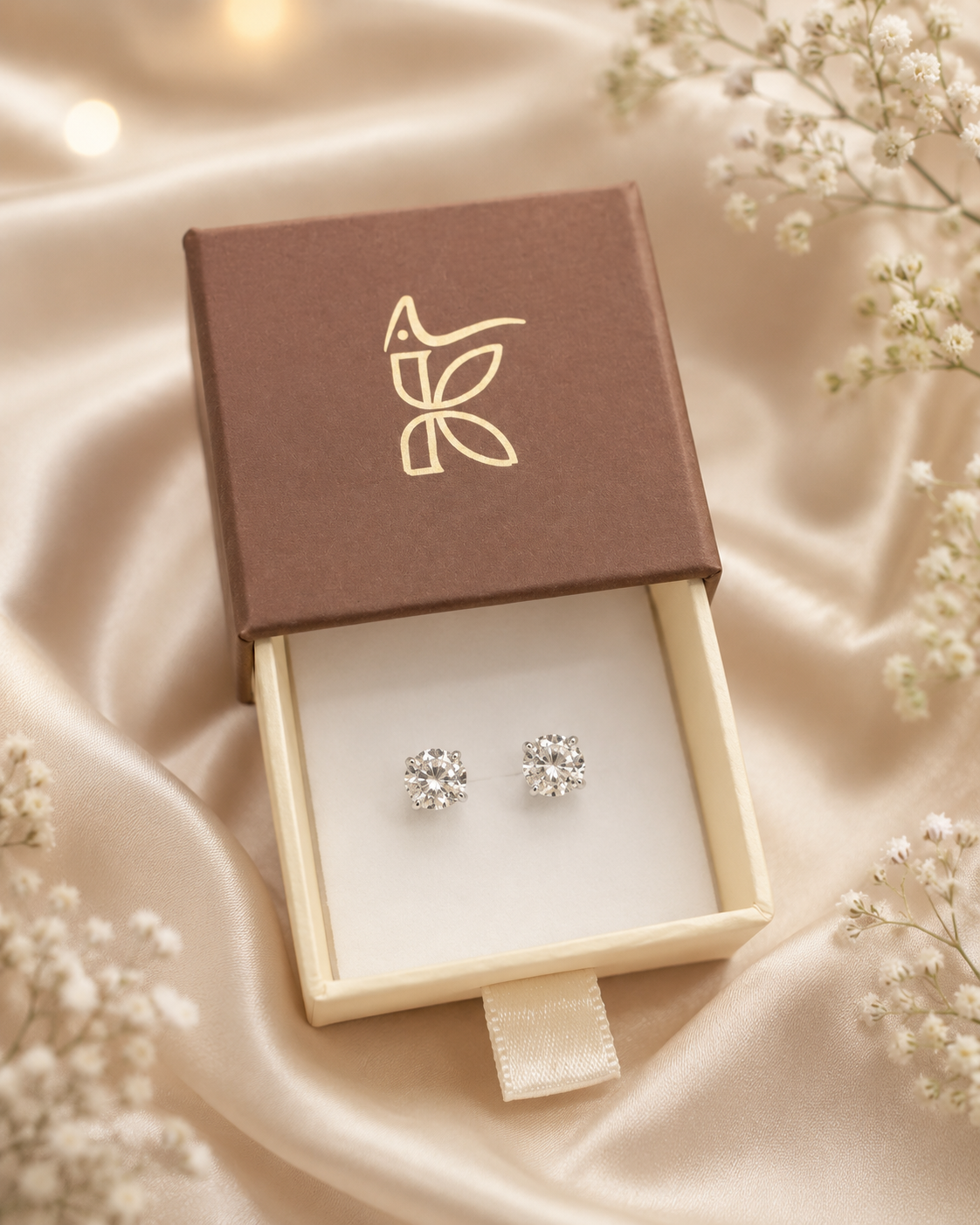 925 SILVER SQUARE CRYSTAL EARSTUDS GE013