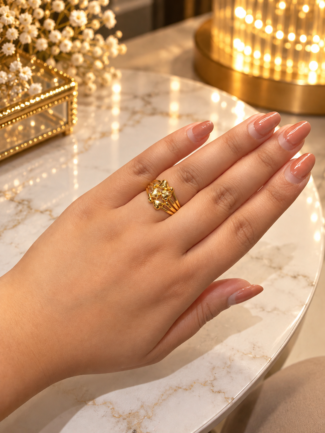 PURE SILVER GOLD PLATED RING SIZE 6 GP118