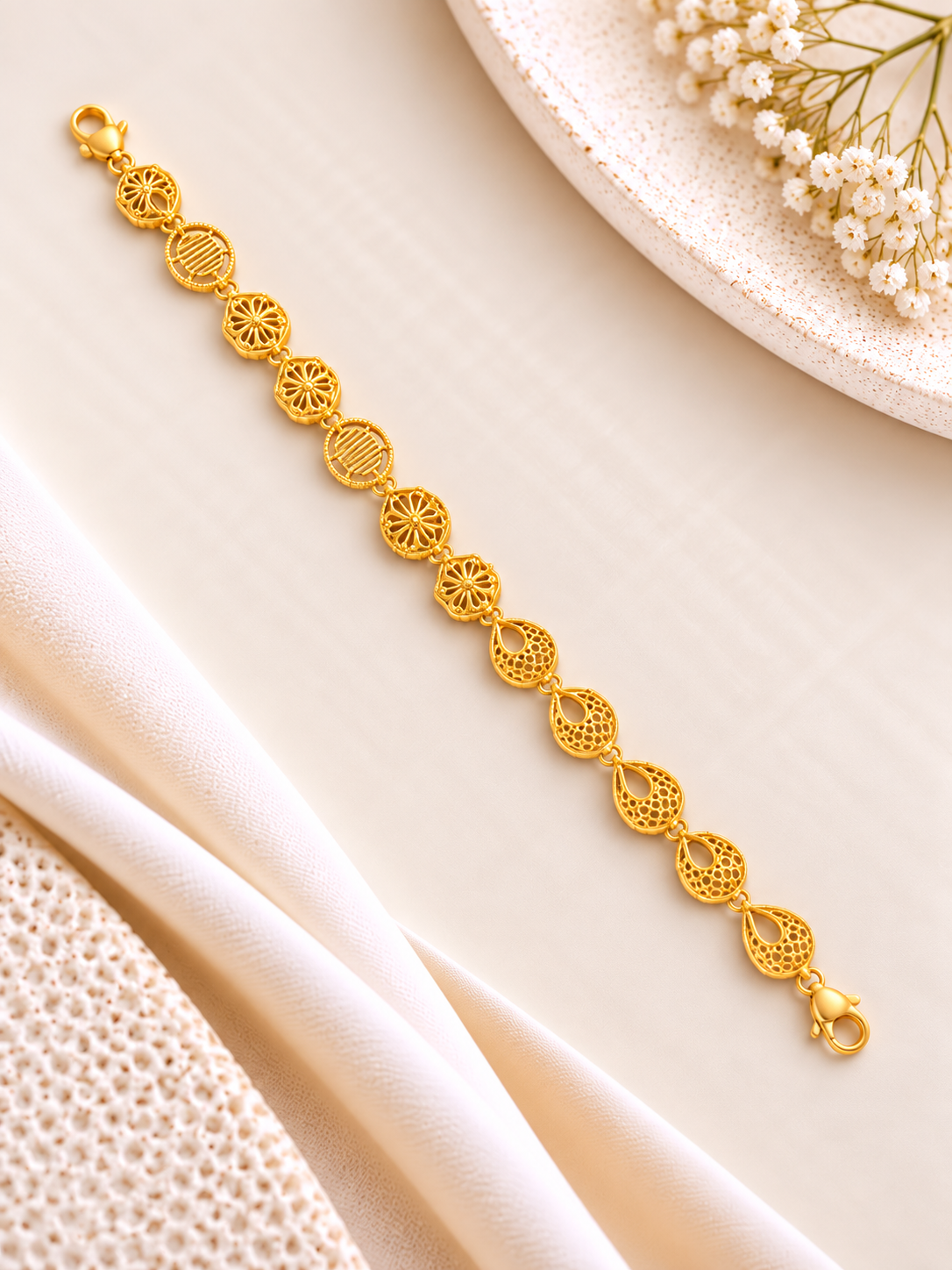 PURE SILVER GOLD PLATED BRACELET GP340