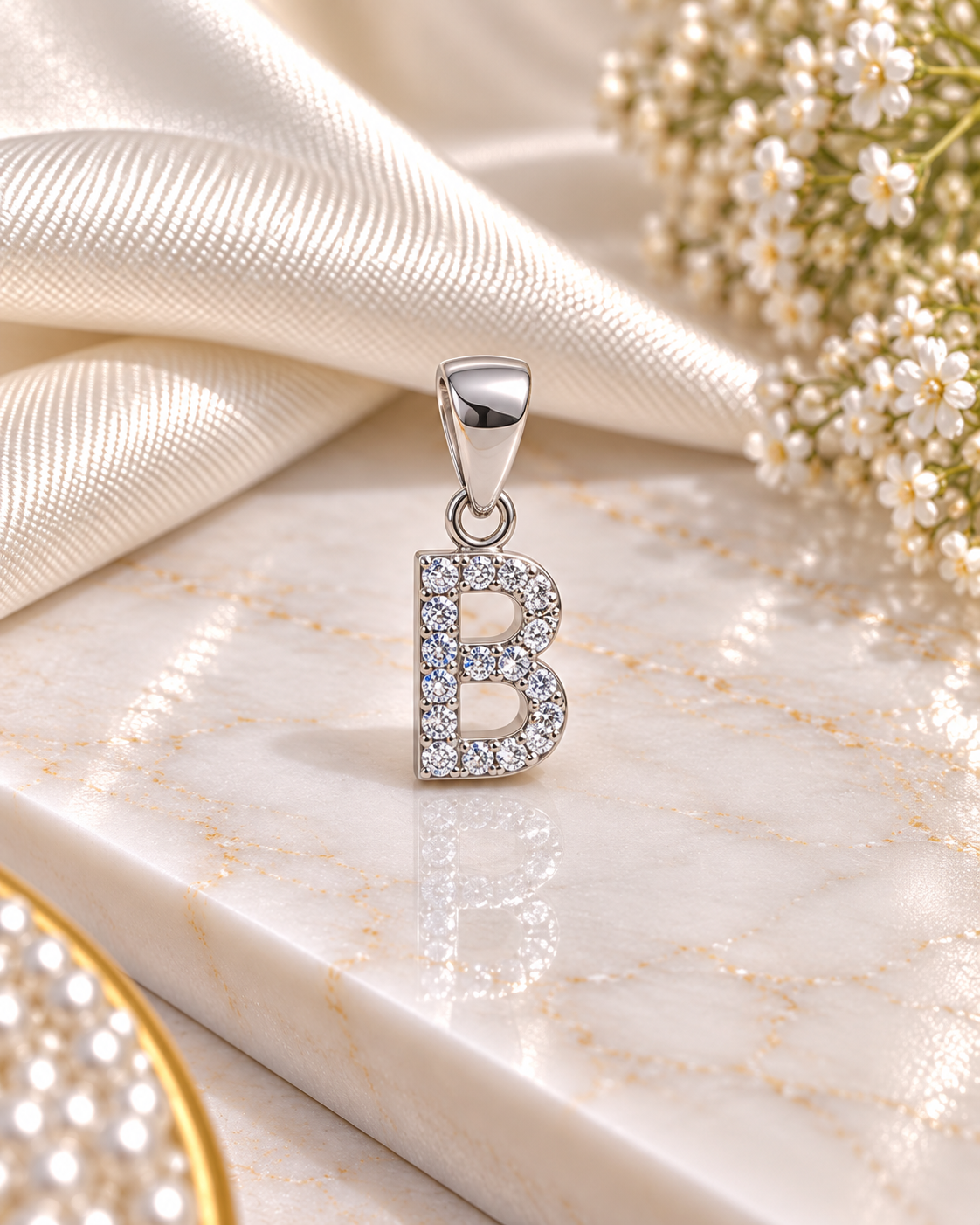 925 SILVER ALPHABET B PENDANT SP164