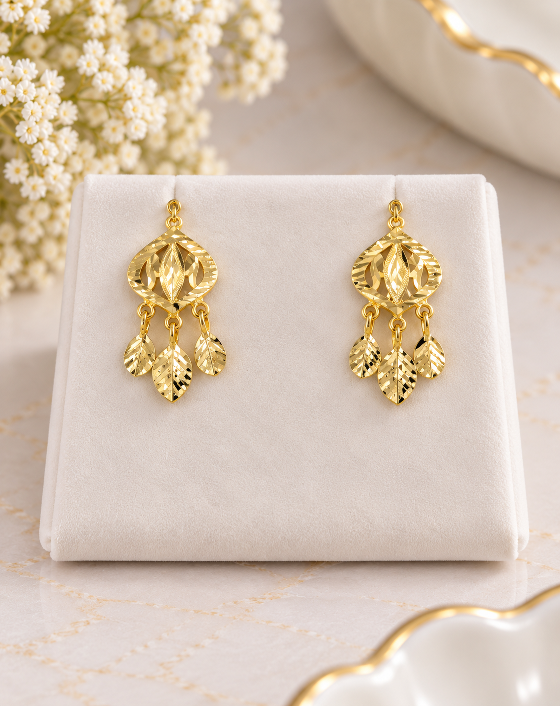 PURE SILVER GOLD PLATED EARRINGS GP178