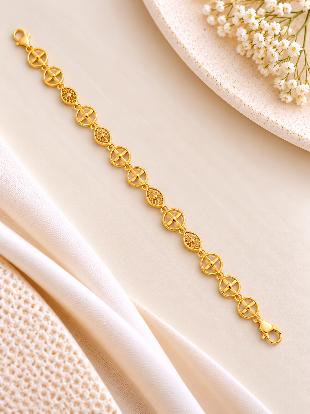 PURE SILVER GOLD PLATED BRACELET GP342