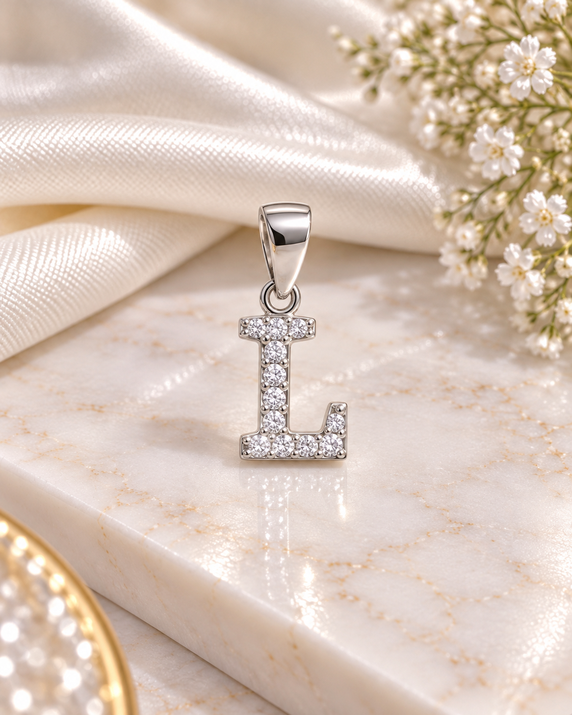 SILVER ALPHABET PENDANT SP248