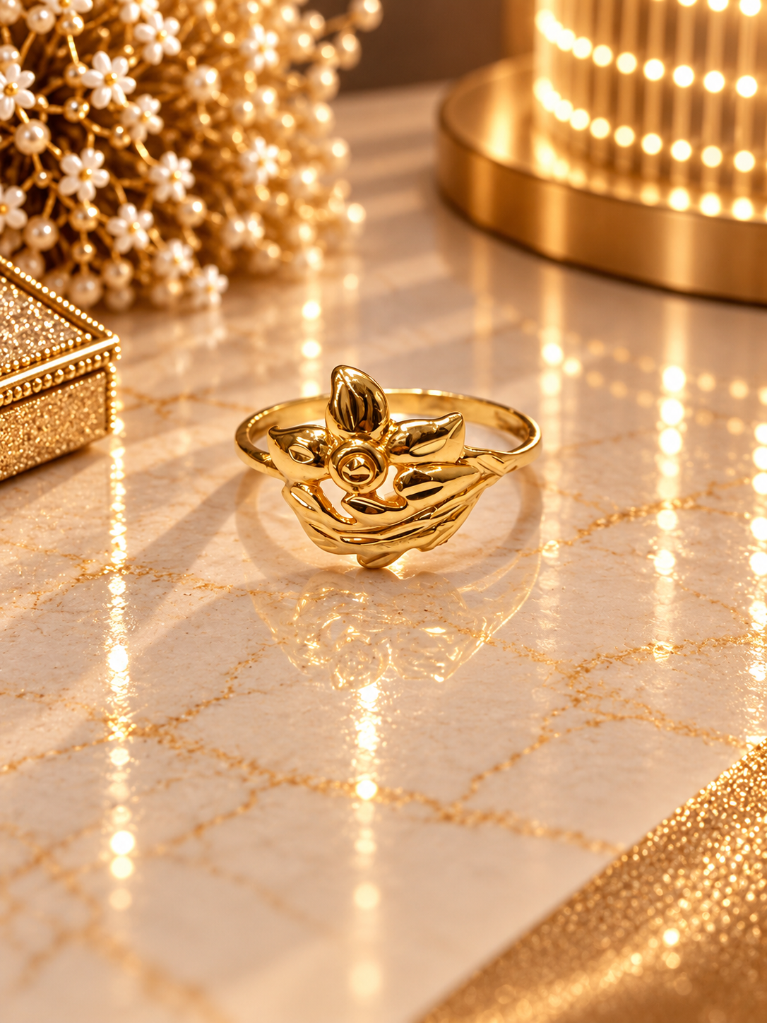 PURE SILVER GOLD PLATED RING SIZE 7 GP124