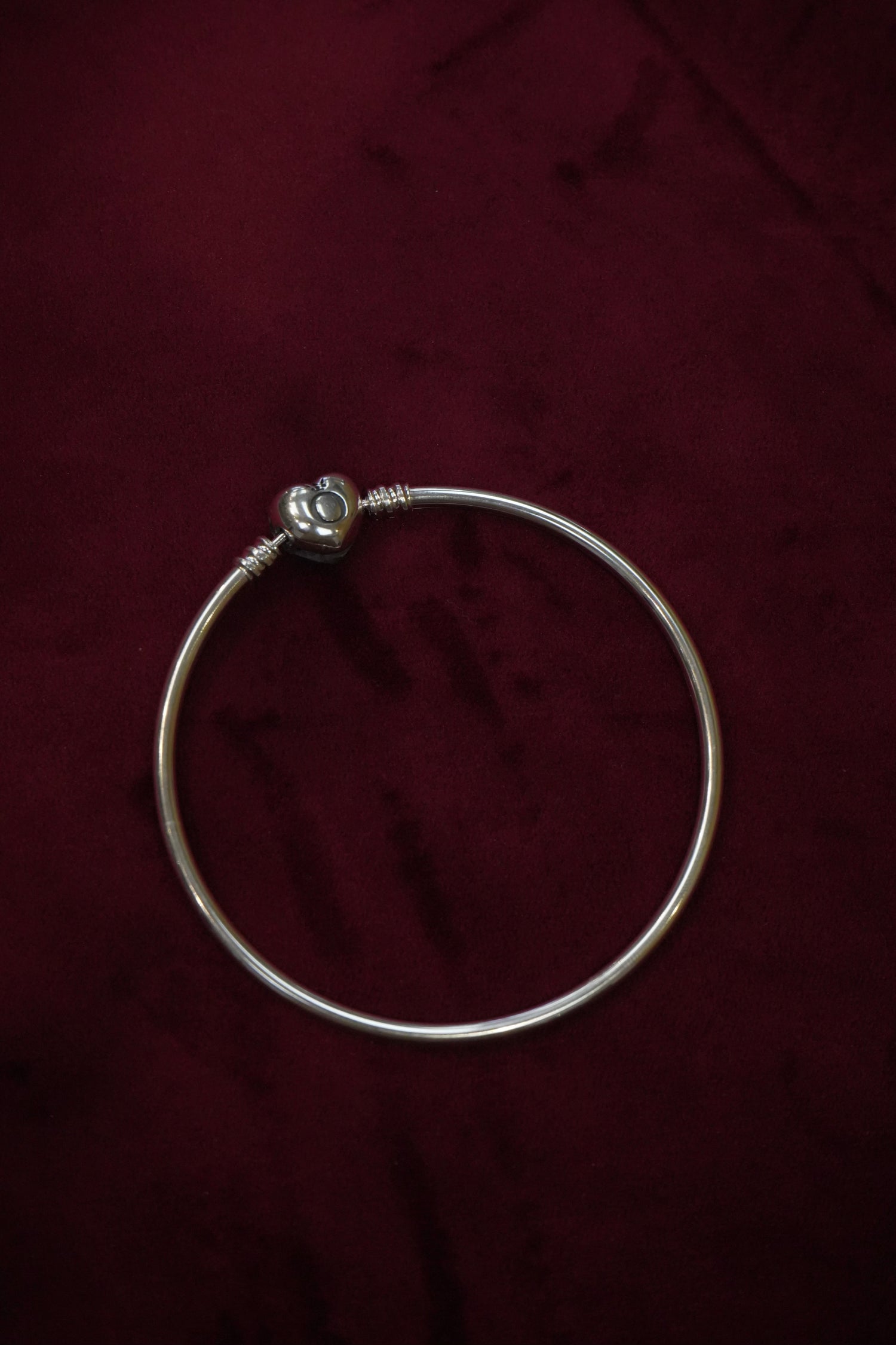 SILVER PANDORA BANGLE BRACELET SIZE 2.3 PB105