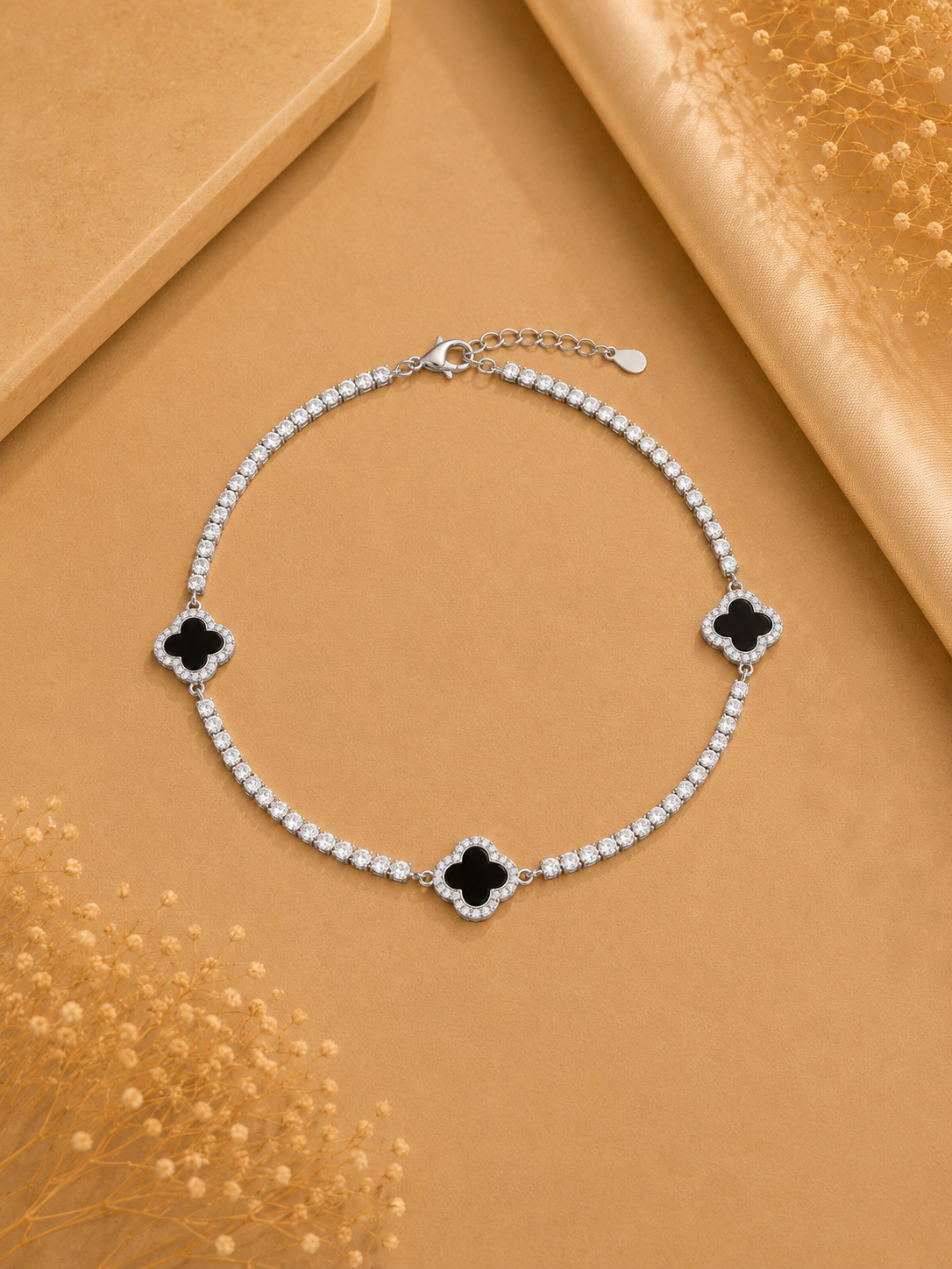 925 SILVER VANCLEEF TENNIS ANKLET IA093