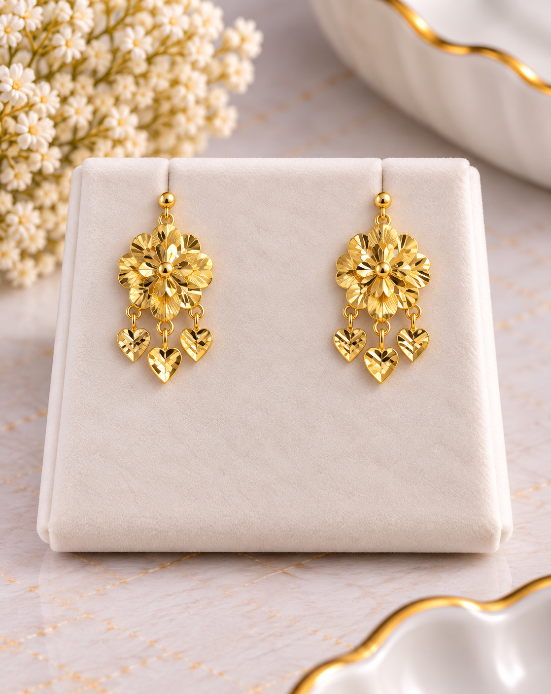 PURE SILVER GOLD PLATED EARRINGS GP199