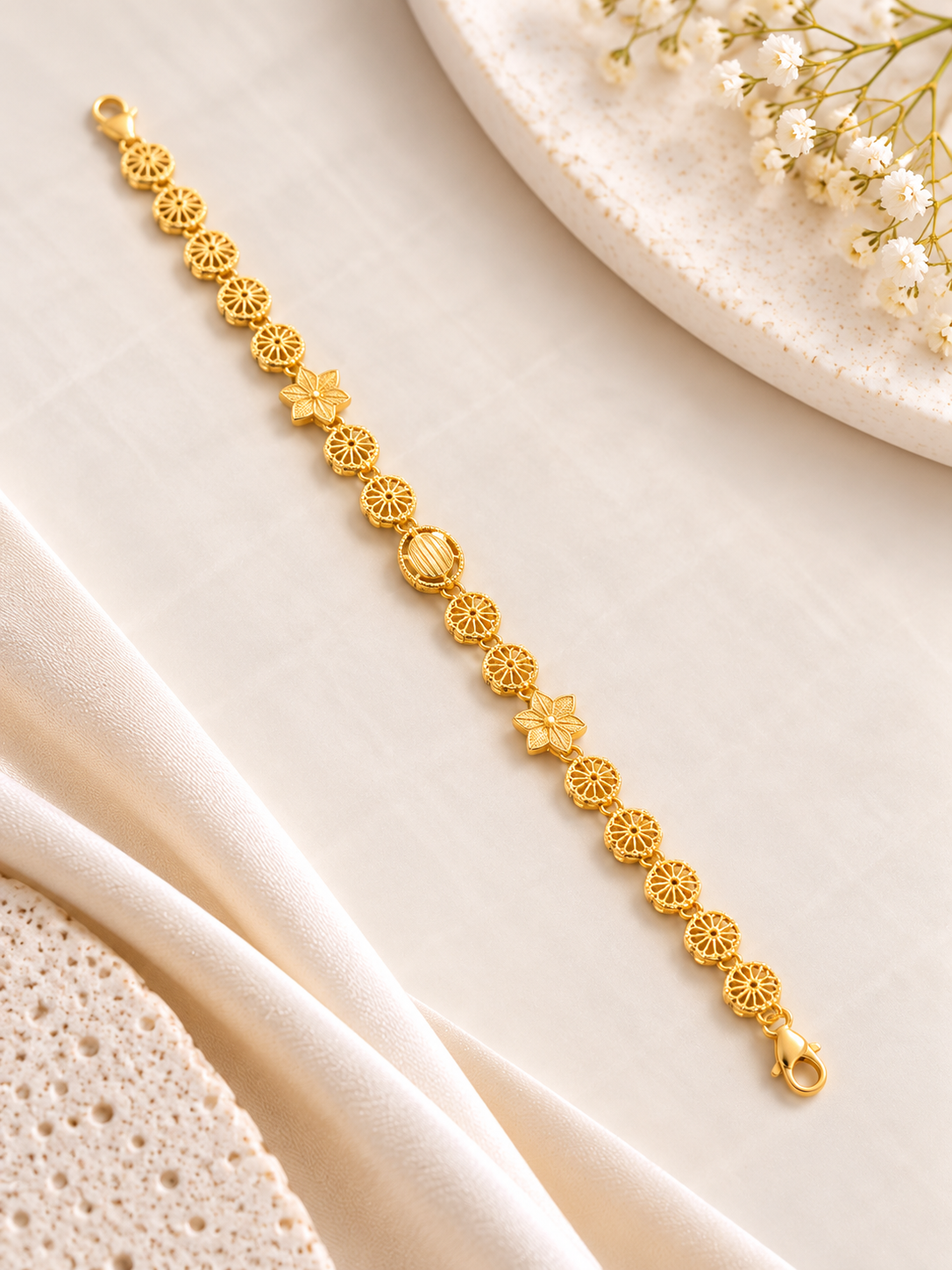PURE SILVER GOLD PLATED BRACELET GP345