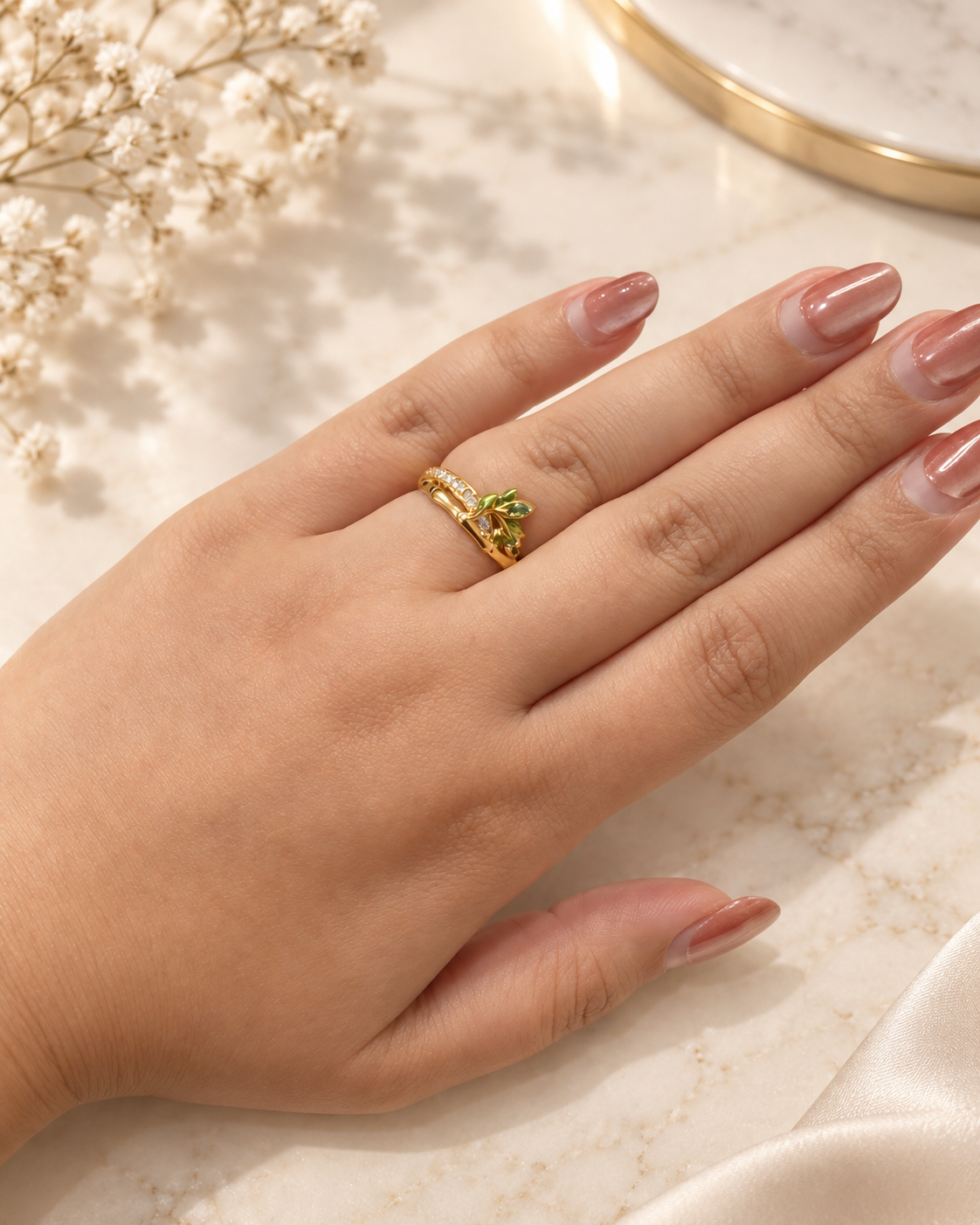 PURE SILVER GOLD PLATED RING SIZE 7 GP122