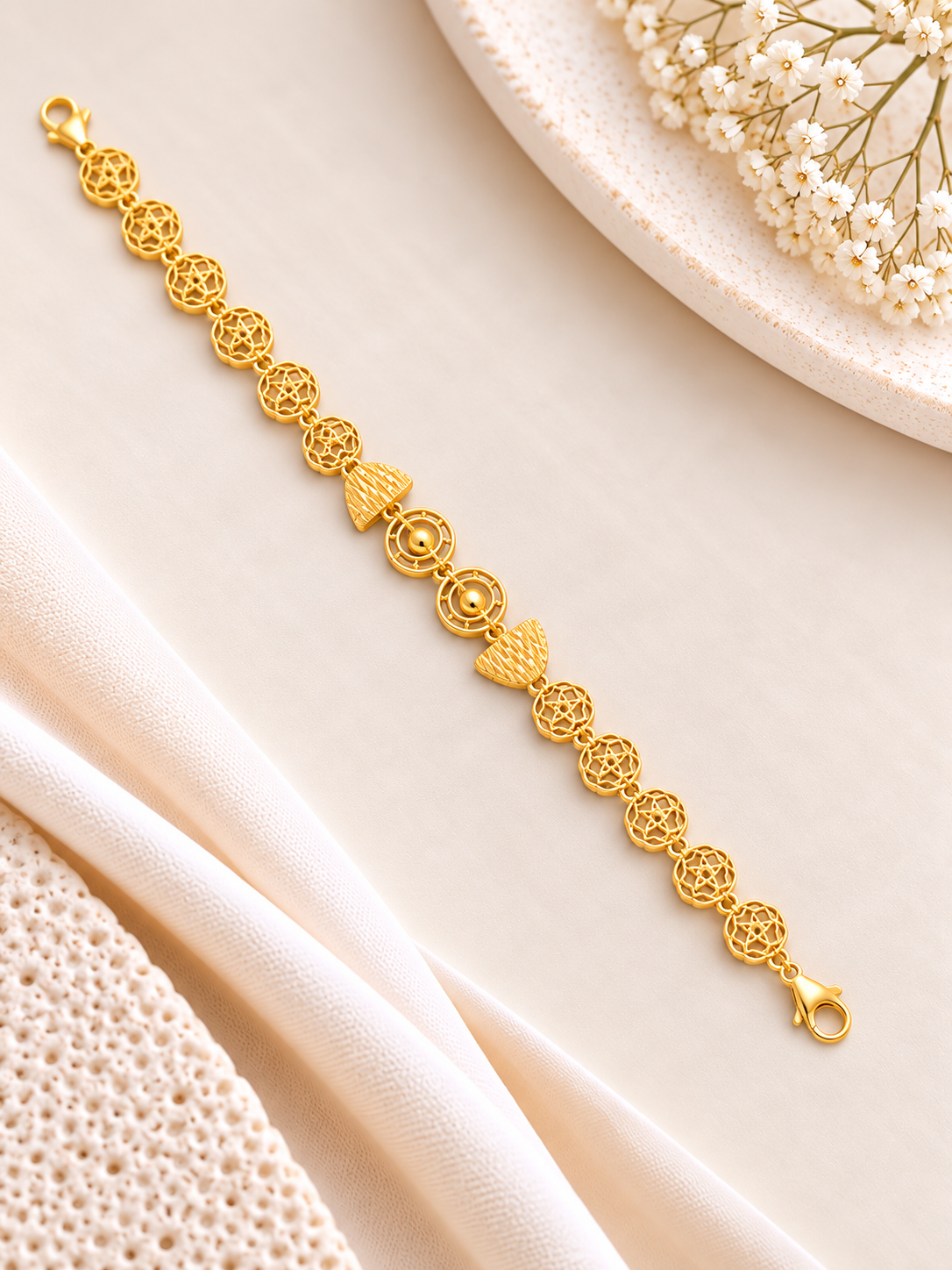 PURE SILVER GOLD PLATED BRACELET GP336