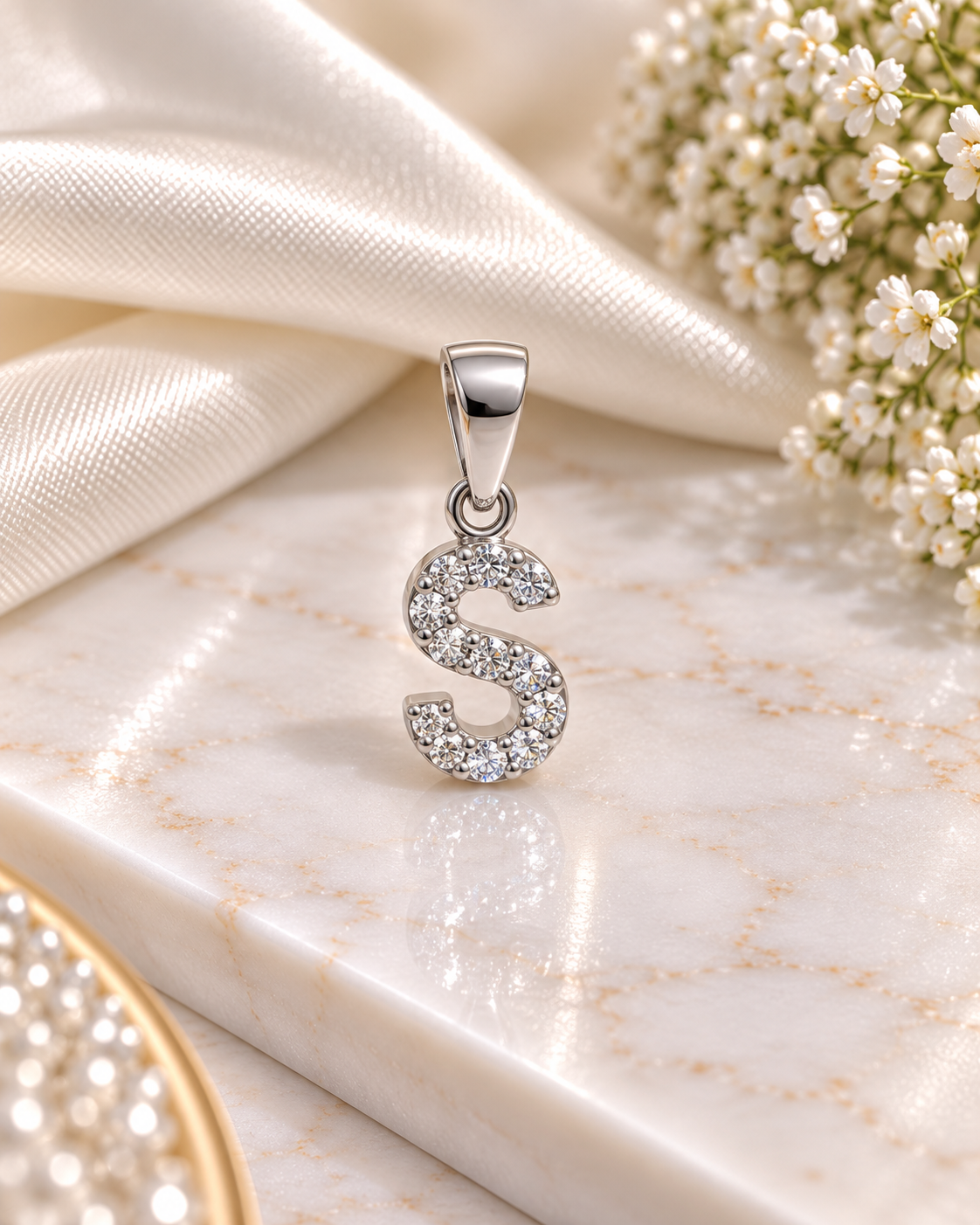 925 SILVER ALPHABET S PENDANT SP006