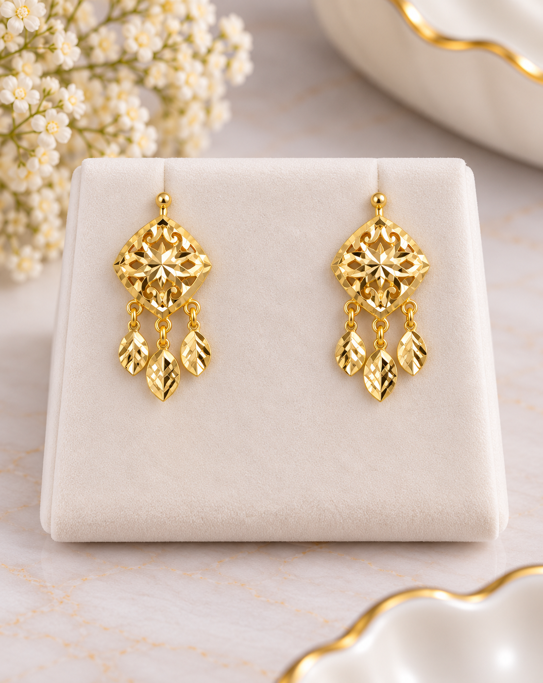 PURE SILVER GOLD PLATED EARRINGS GP181