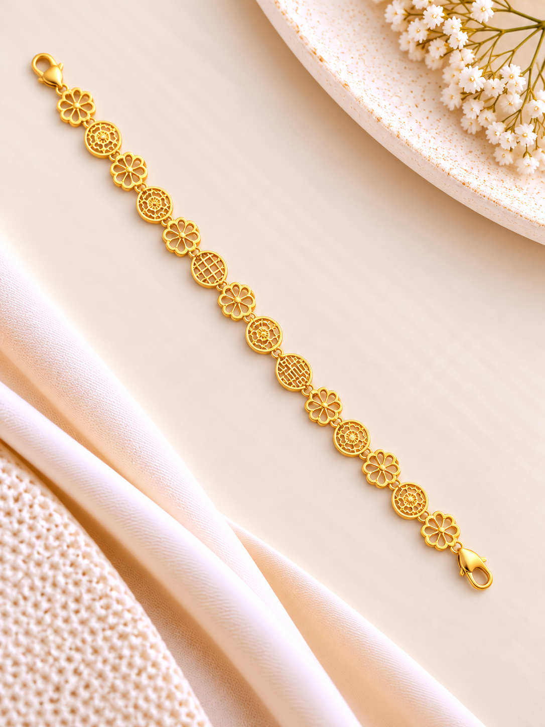 PURE SILVER GOLD PLATED BRACELET GP346