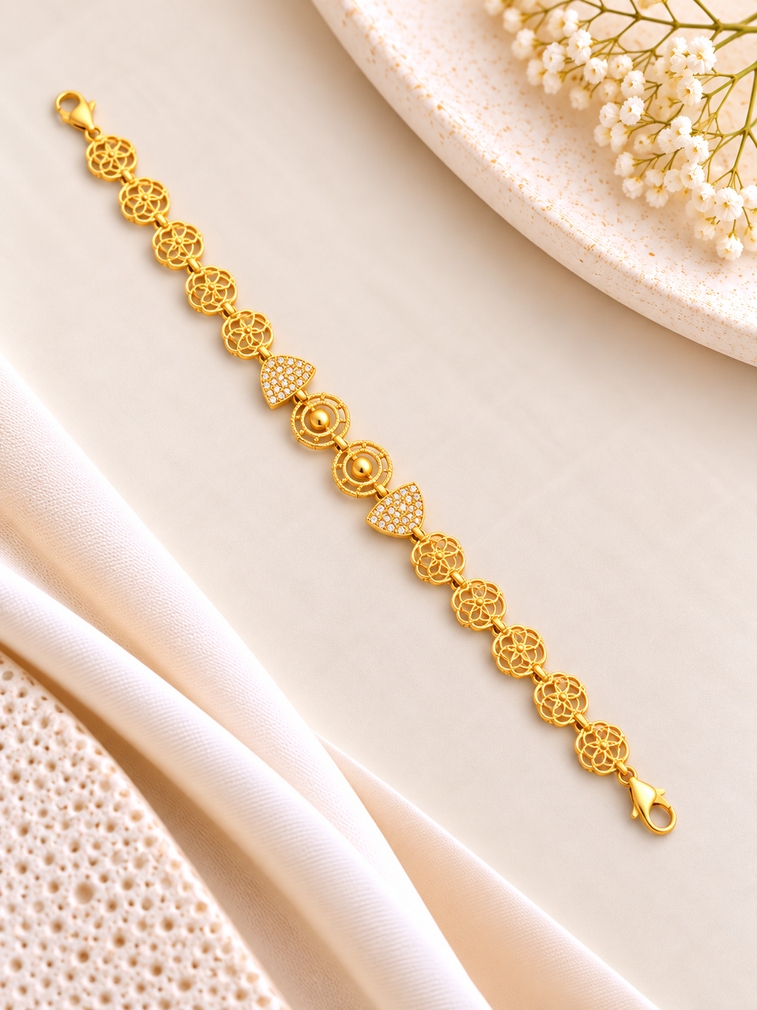 PURE SILVER GOLD PLATED BRACELET GP344