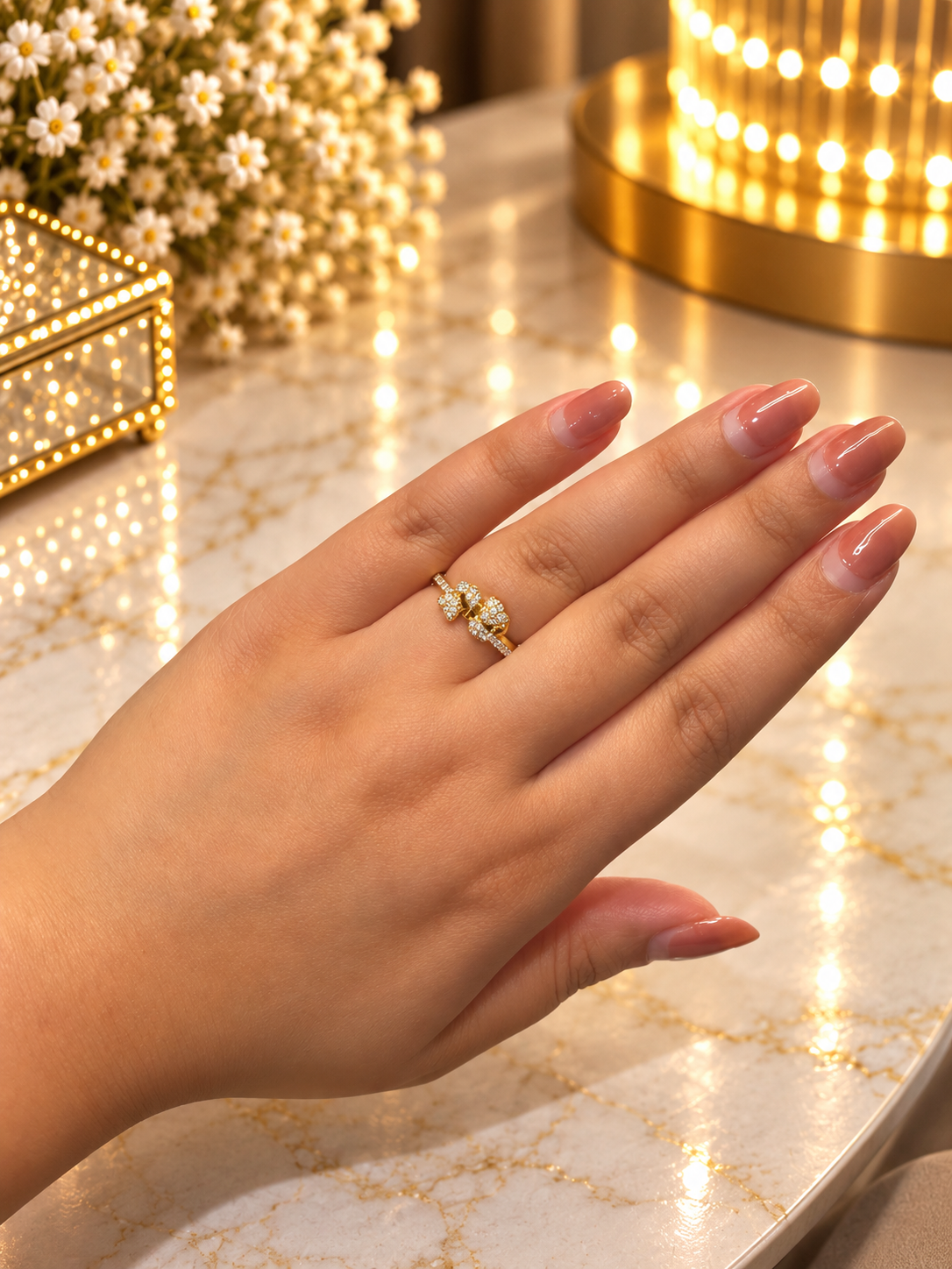 PURE SILVER GOLD PLATED RING SIZE 6 GP113