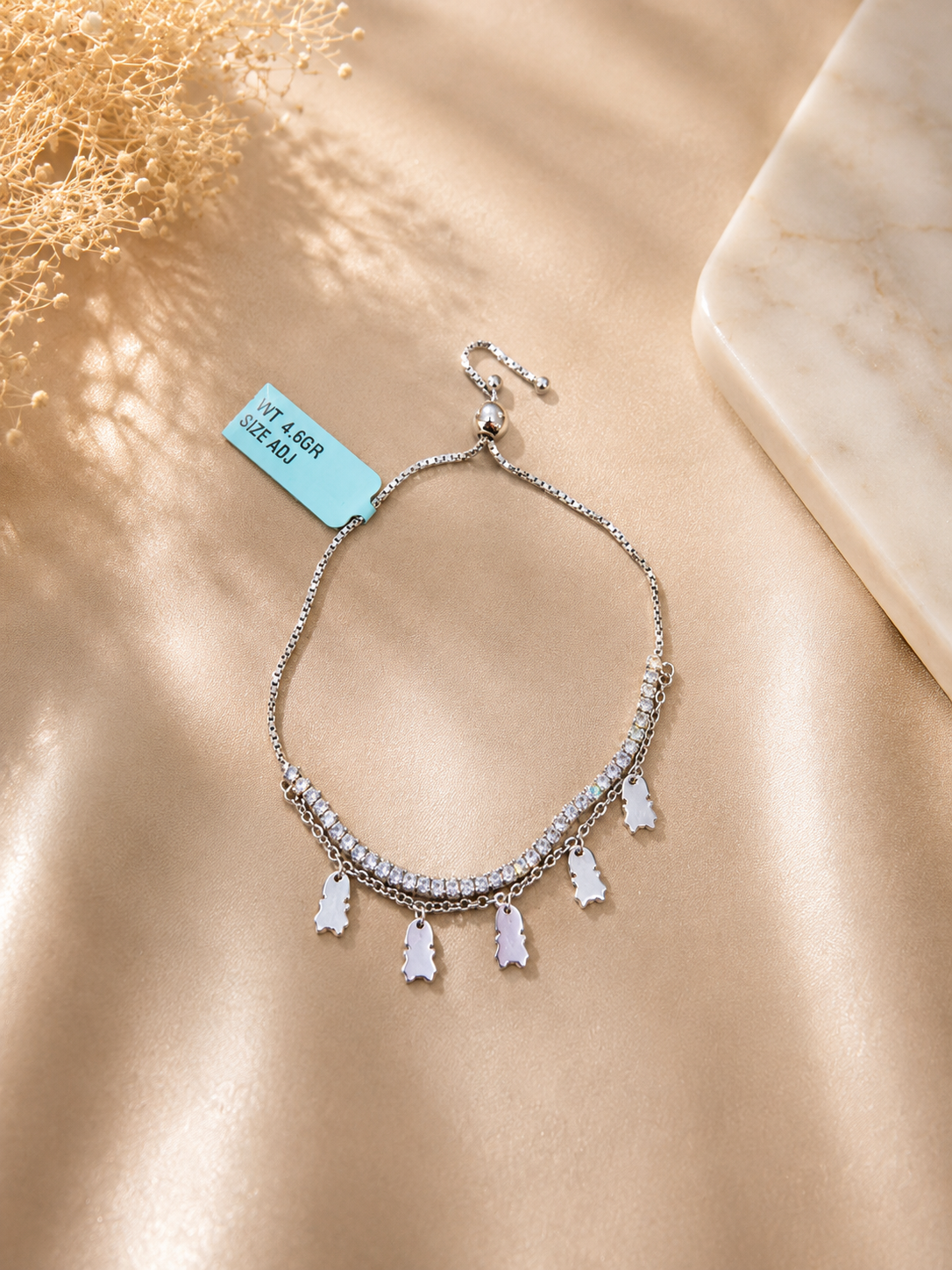 925 SILVER ADJUSTABLE TENNIS BRACELET GB048