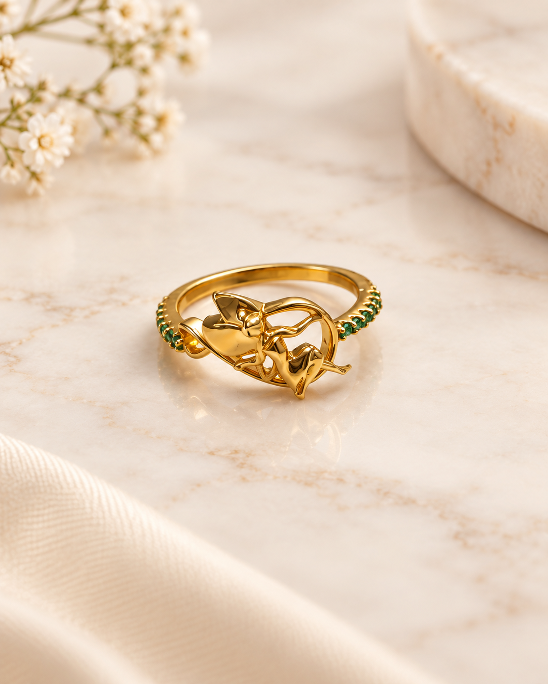 PURE SILVER GOLD PLATED RING SIZE 6 GP115
