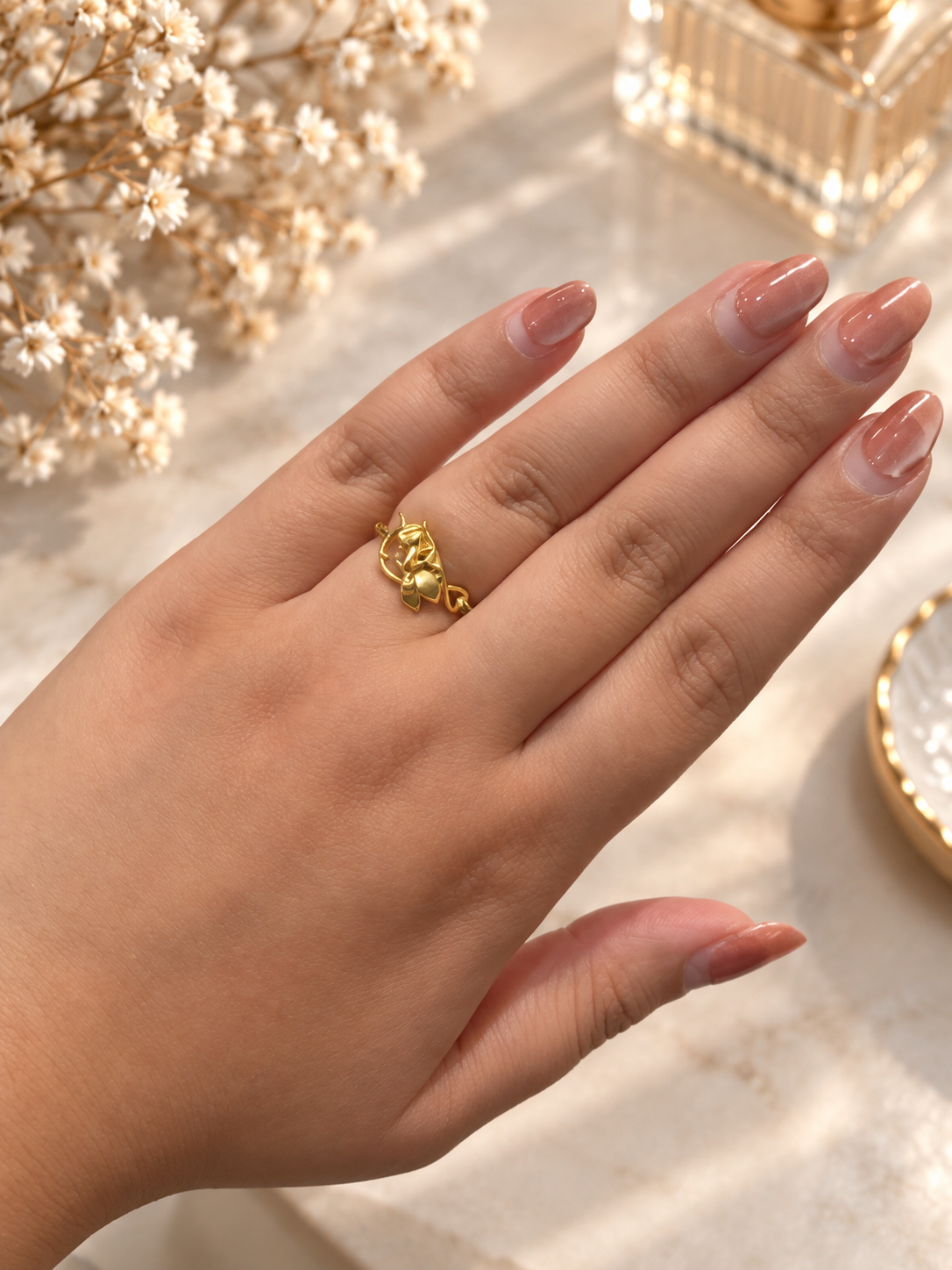 PURE SILVER GOLD PLATED RING SIZE 6 GP116