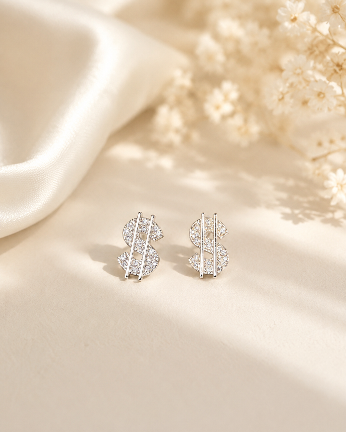925 SILVER DOLLAR SHAPED EARSTUDS GE083