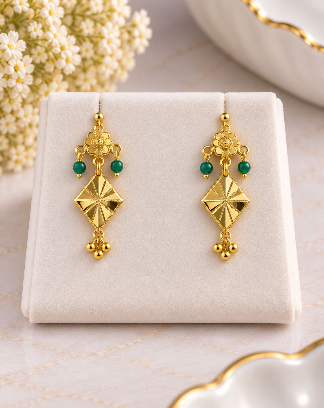 PURE SILVER GOLD PLATED EARRINGS GP183
