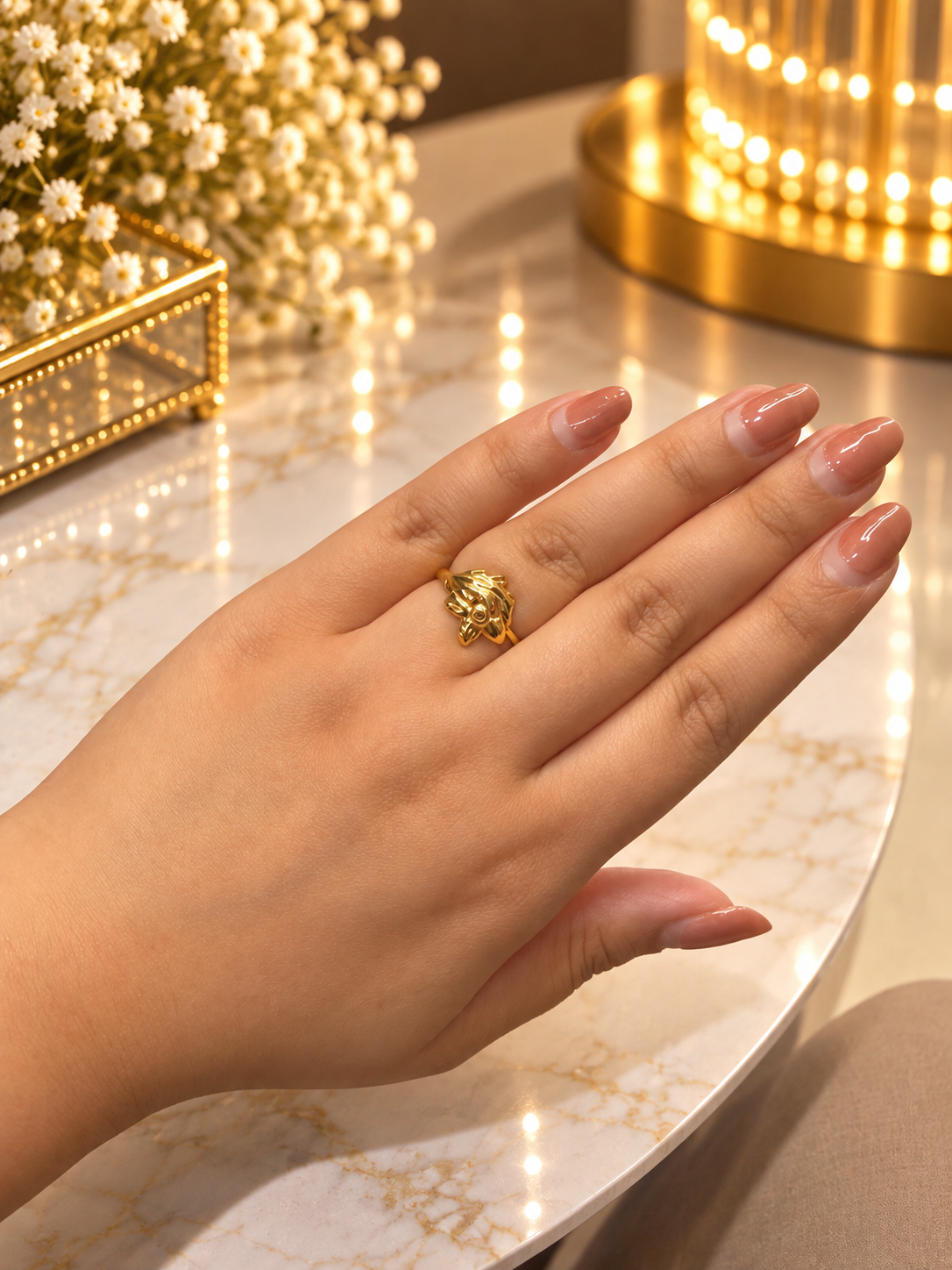 PURE SILVER GOLD PLATED RING SIZE 7 GP124