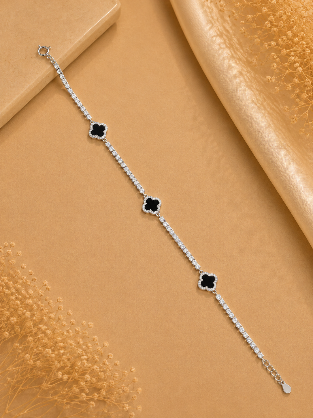 925 SILVER VANCLEEF TENNIS ANKLET IA093