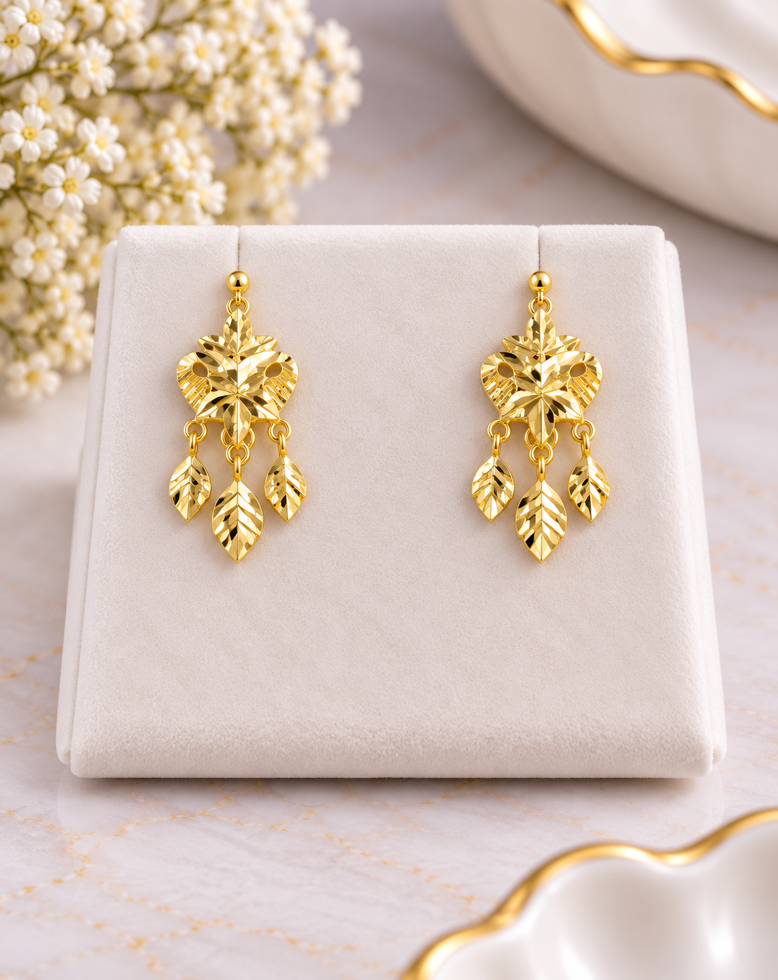 PURE SILVER GOLD PLATED EARRINGS GP186