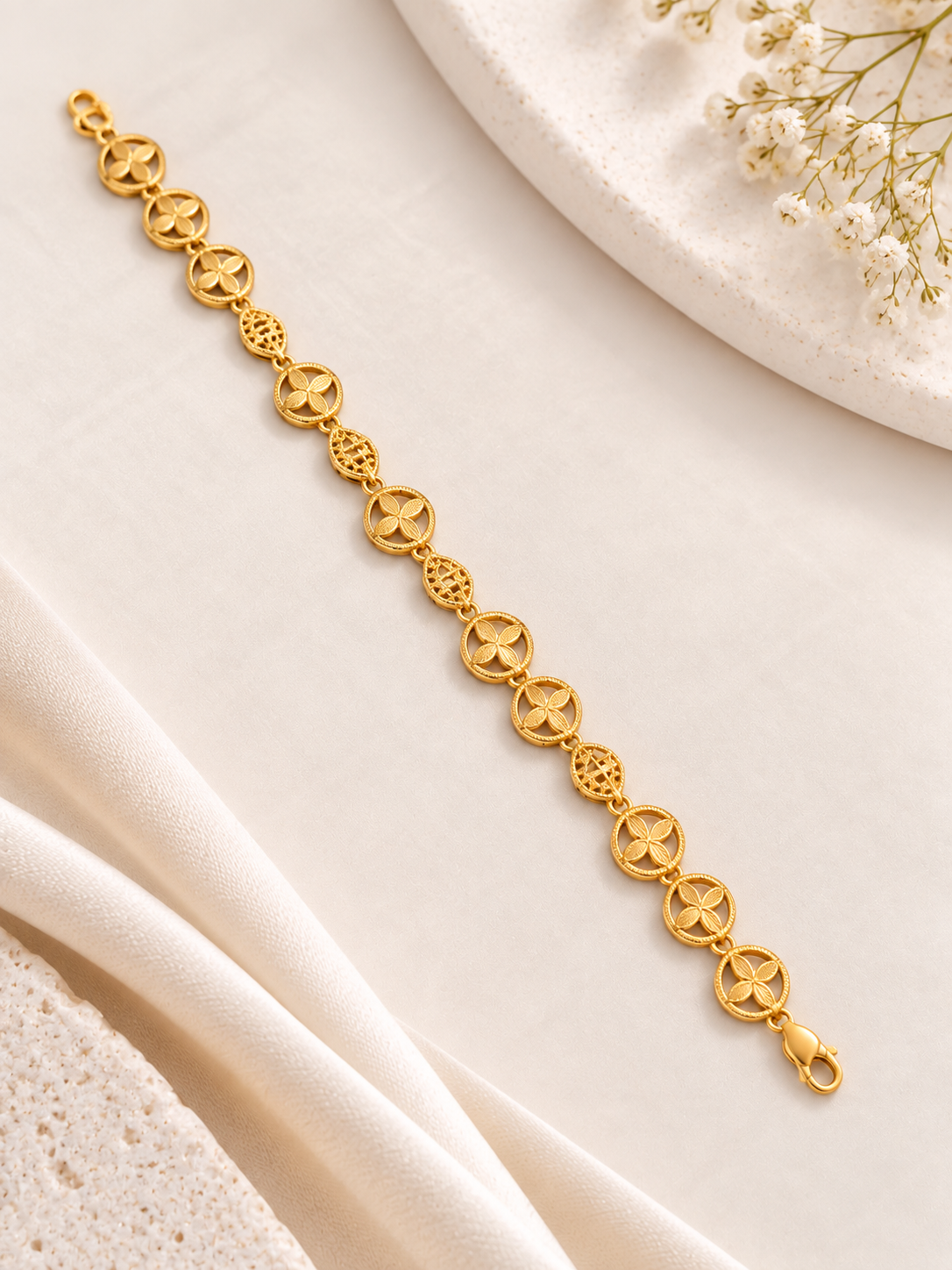 PURE SILVER GOLD PLATED BRACELET GP326