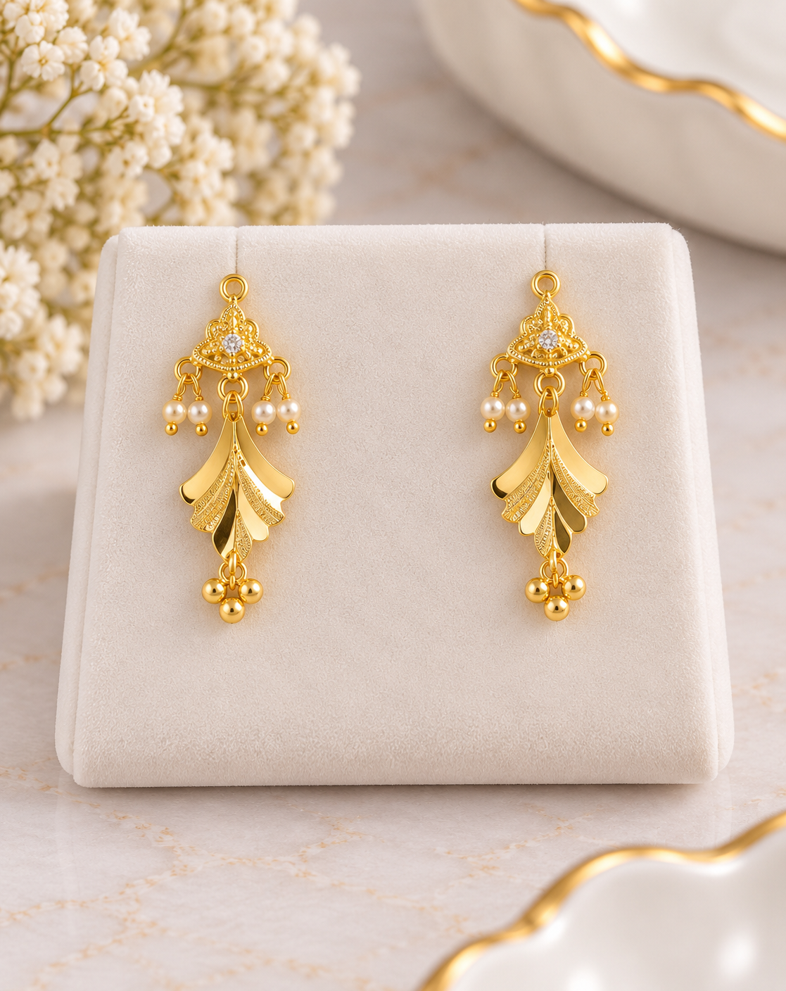 PURE SILVER GOLD PLATED EARRINGS GP177