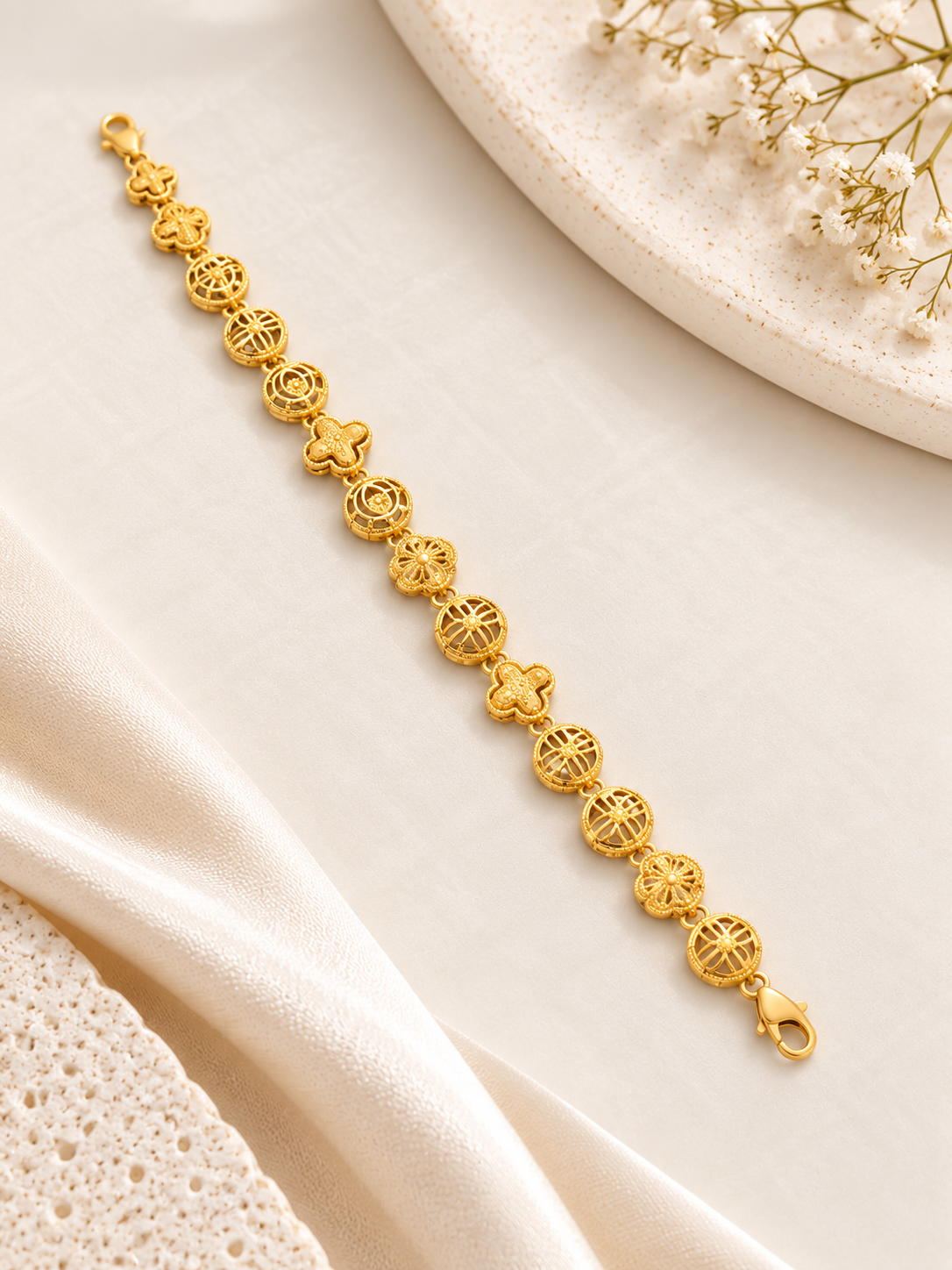 PURE SILVER GOLD PLATED BRACELET GP330