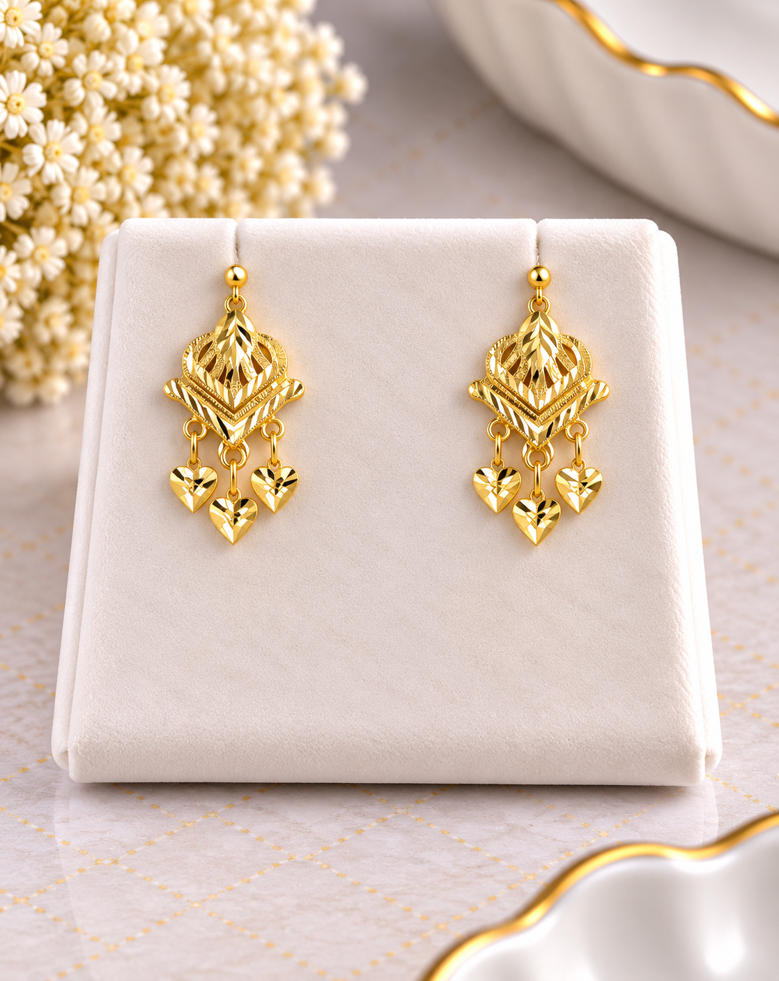 PURE SILVER GOLD PLATED EARRINGS GP197
