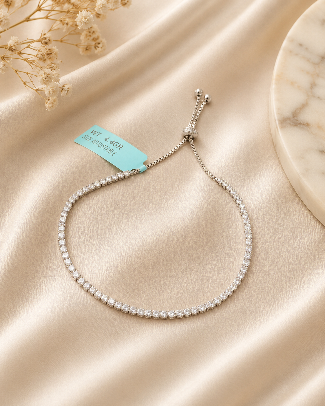 925 SILVER ADJUSTABLE TENNIS BRACELET GB271