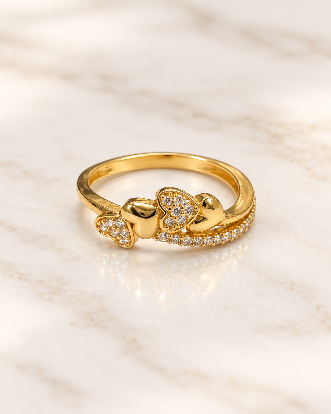 PURE SILVER GOLD PLATED RING SIZE 6 GP113