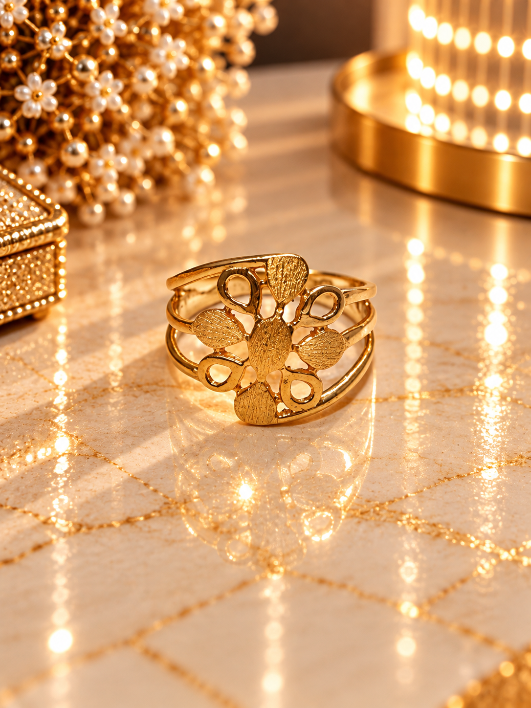 PURE SILVER GOLD PLATED RING SIZE 7 GP126