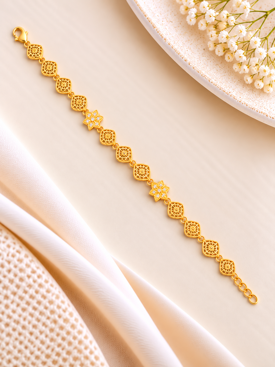 PURE SILVER GOLD PLATED BRACELET GP347