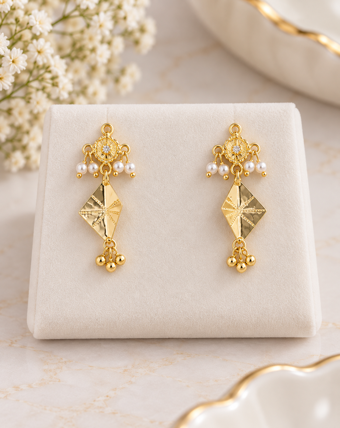 PURE SILVER GOLD PLATED EARRINGS GP192