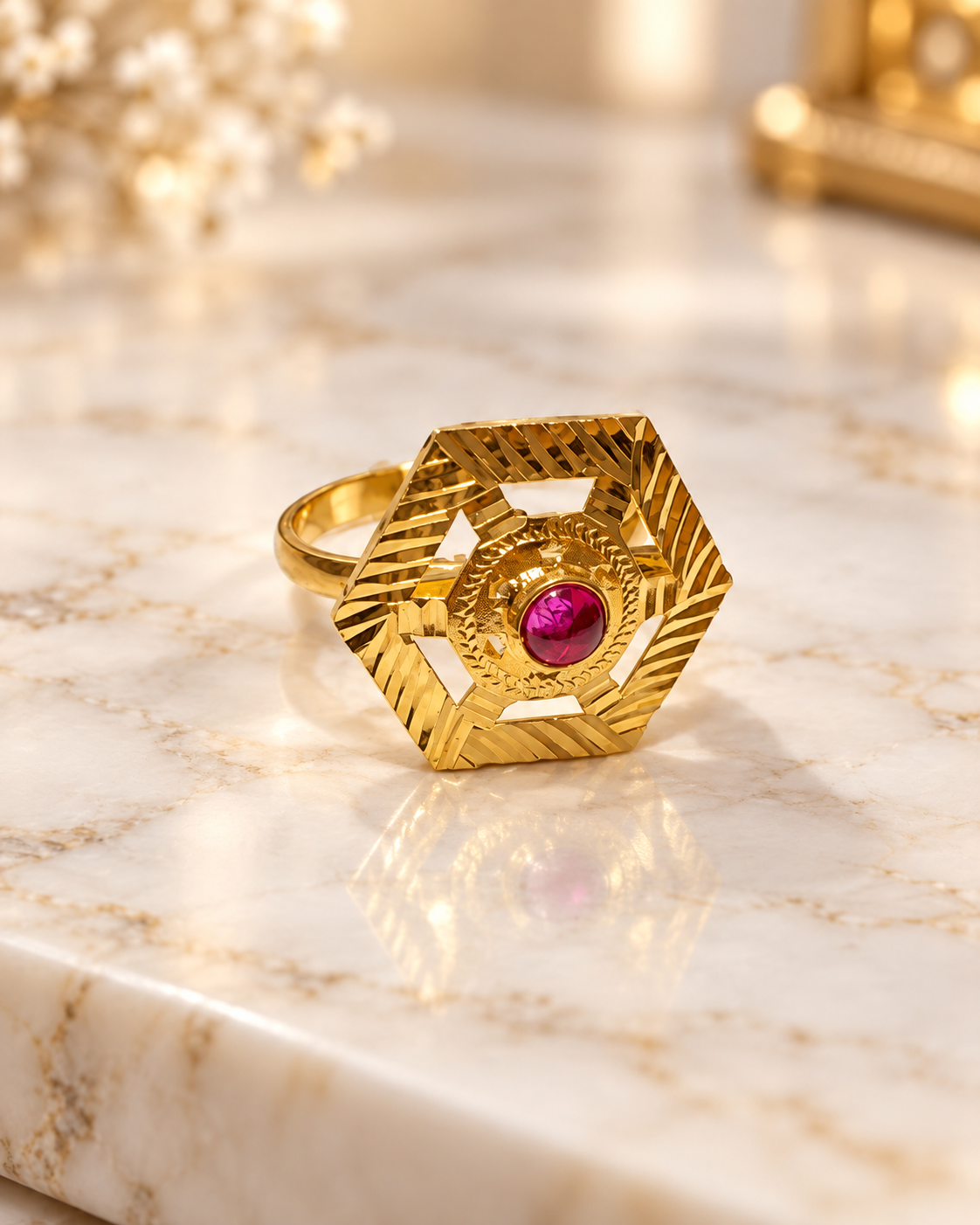 PURE SILVER GOLD PLATED RING SIZE 7 GP010