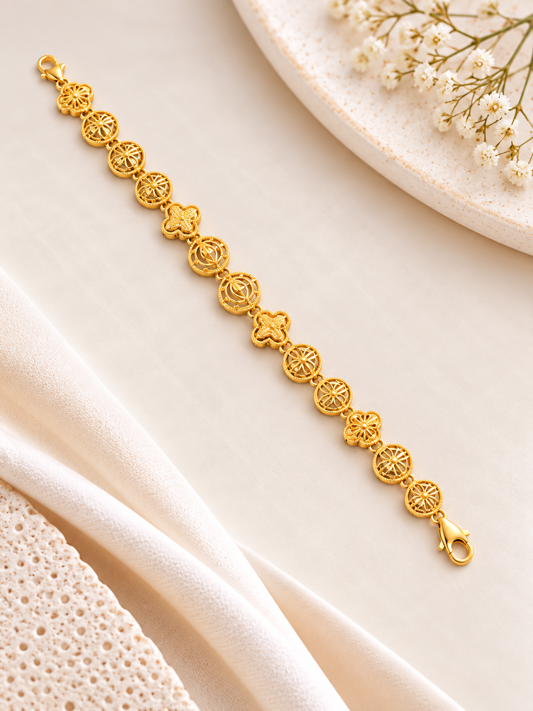 PURE SILVER GOLD PLATED BRACELET GP349