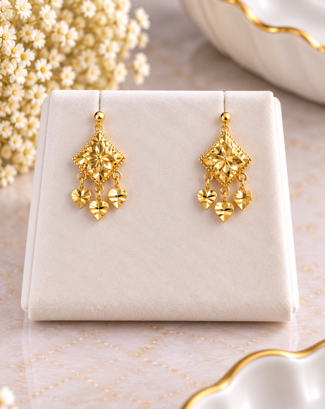PURE SILVER GOLD PLATED EARRINGS GP198