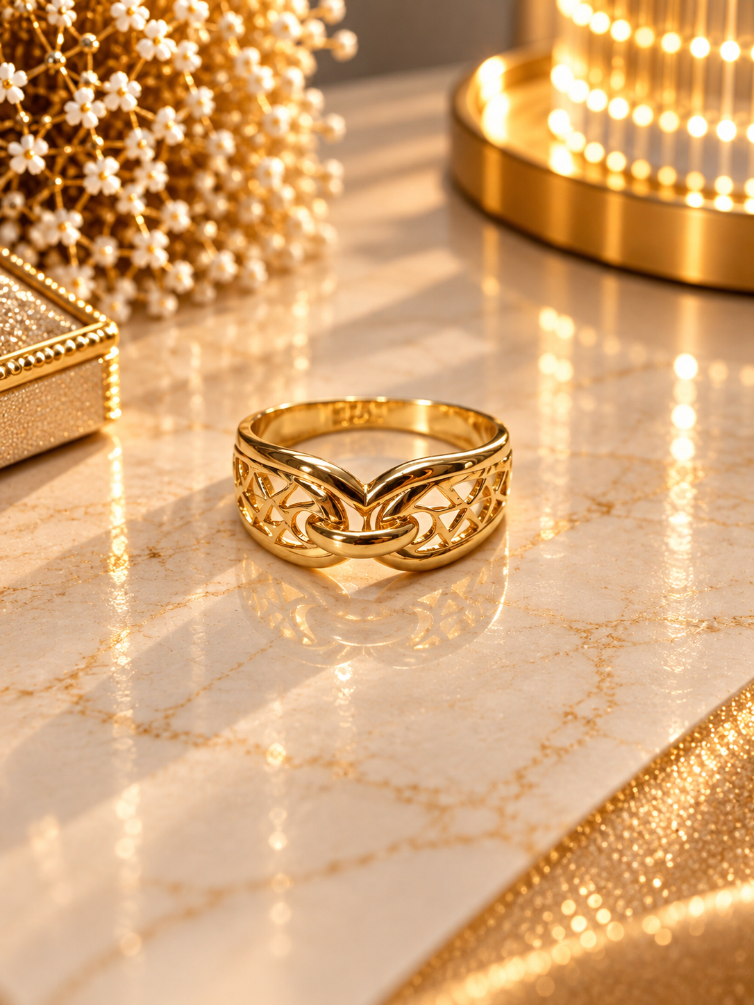 PURE SILVER GOLD PLATED RING SIZE 7 GP128