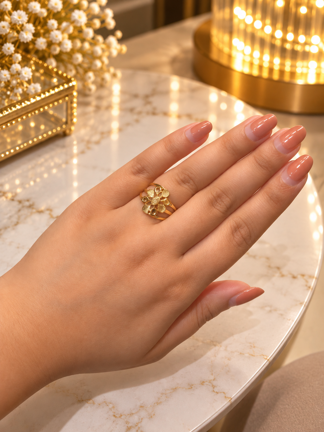 PURE SILVER GOLD PLATED RING SIZE 7 GP126