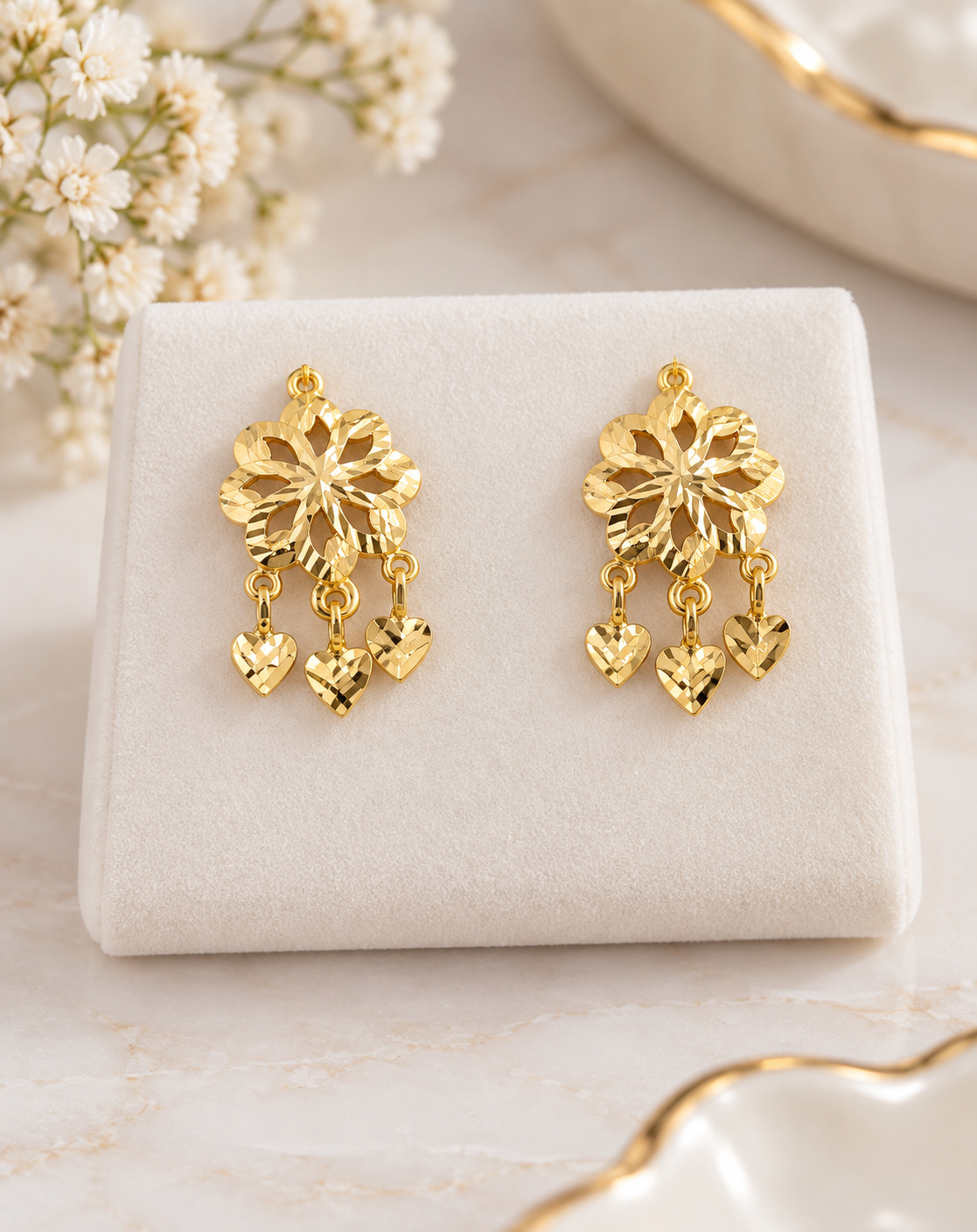 PURE SILVER GOLD PLATED EARRINGS GP170