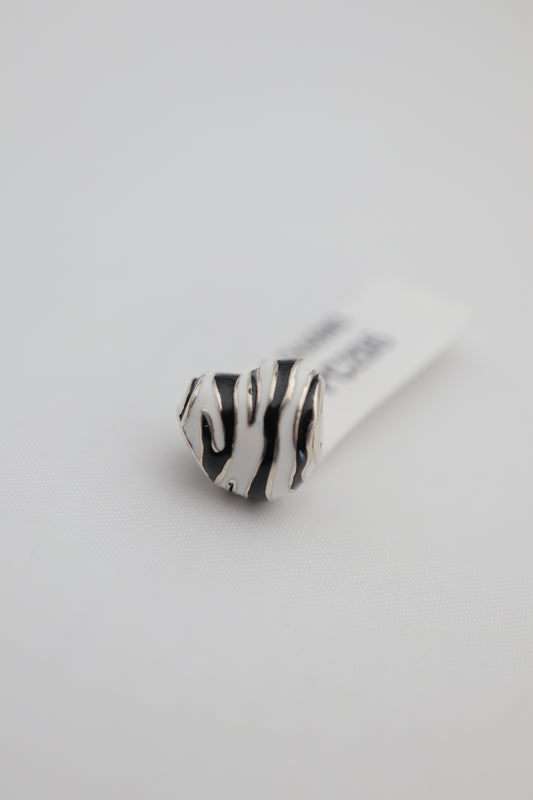 ZEBRA STRIP HEART CHARM PC206